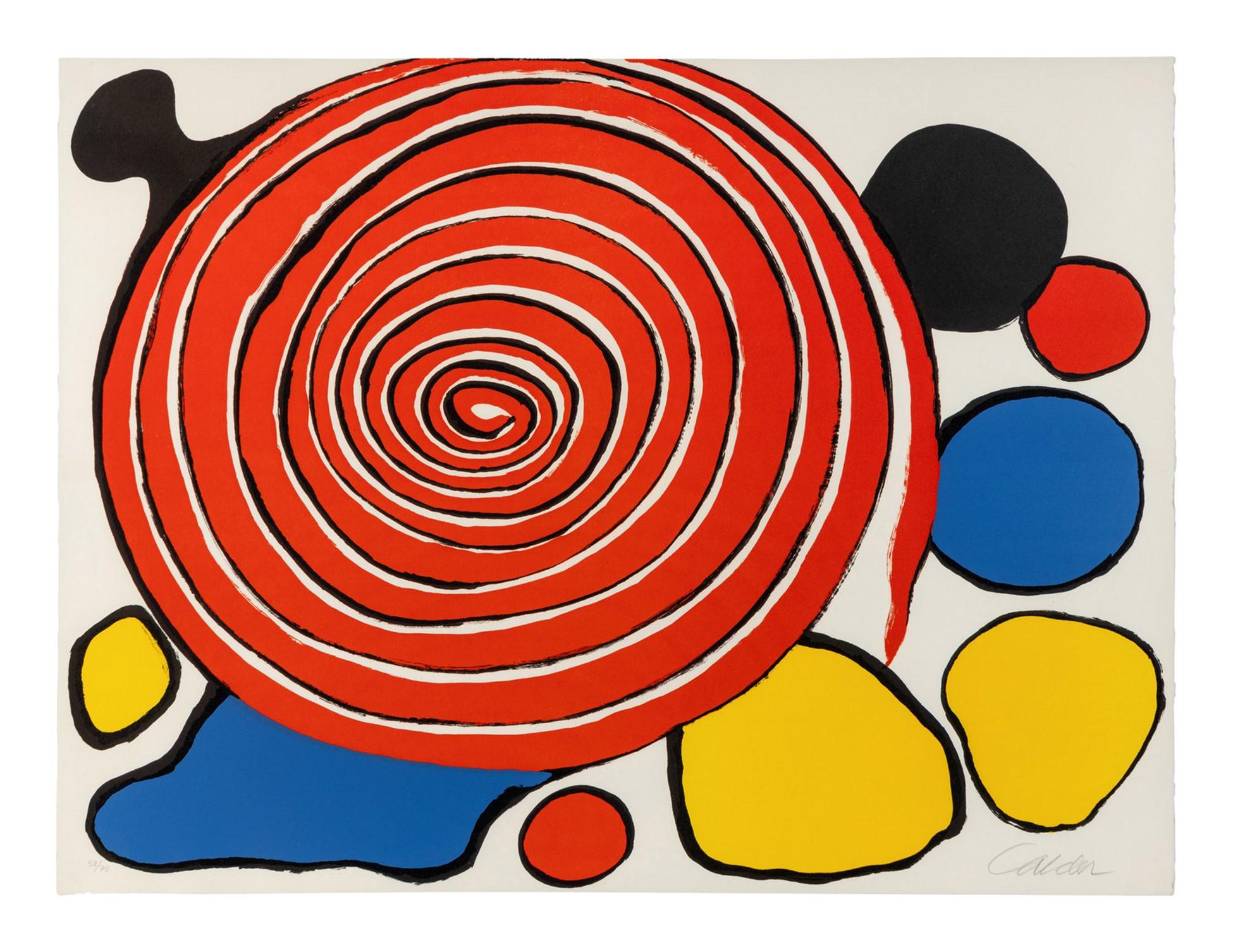 Alexander Calder Abstract Print - Framed Caracol Lithograph Print, Abstract Style, Edition 58 of 75