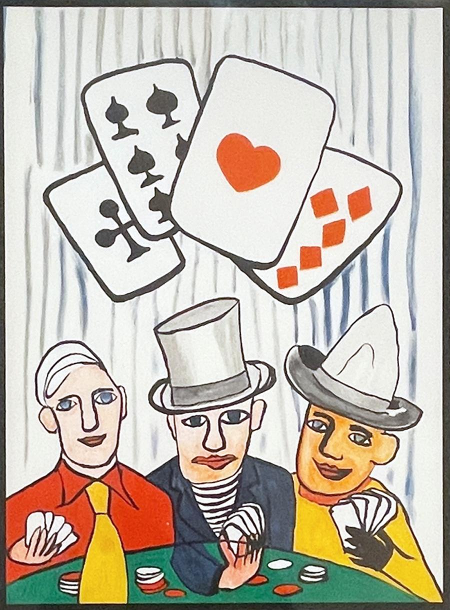 Alexander Calder Card Players (Derriere le Miroir # 212)
Artist: Alexander Calder
Medium: Original lithograph in colors
Title: Card Players
Portfolio: Derriere le Miroir #212
Year: 1975
Edition: Unnumbered
Signed: No
Frame Size: 18 1/4
