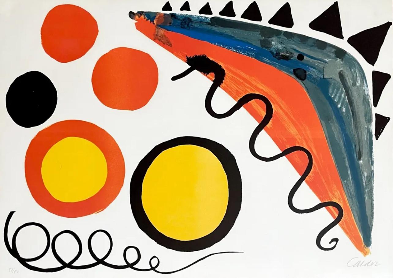 Cinco bolas y dos serpientes, Alexander Calder