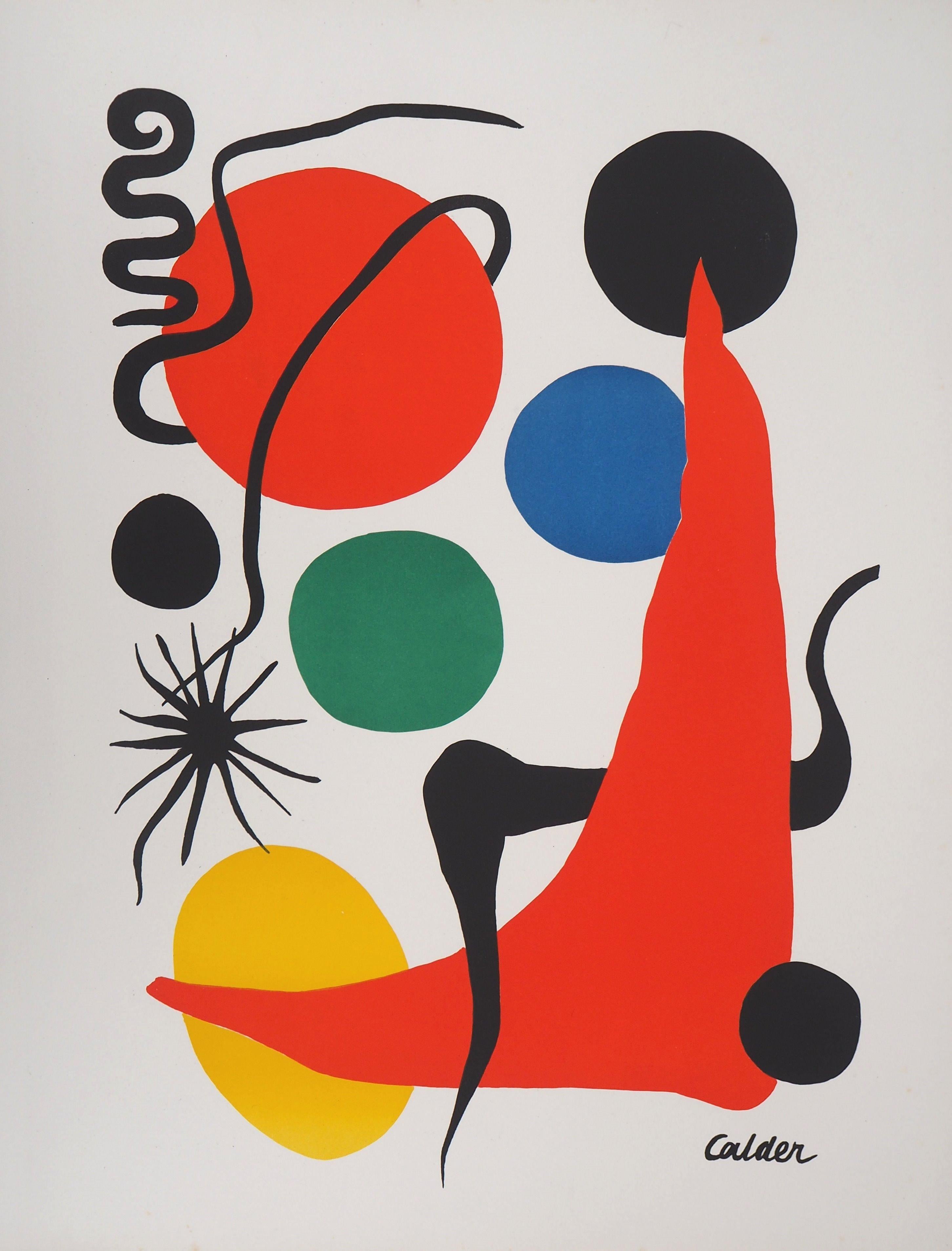 Alexander Calder Abstract Print - Circles and triangle - Original signed lithograph