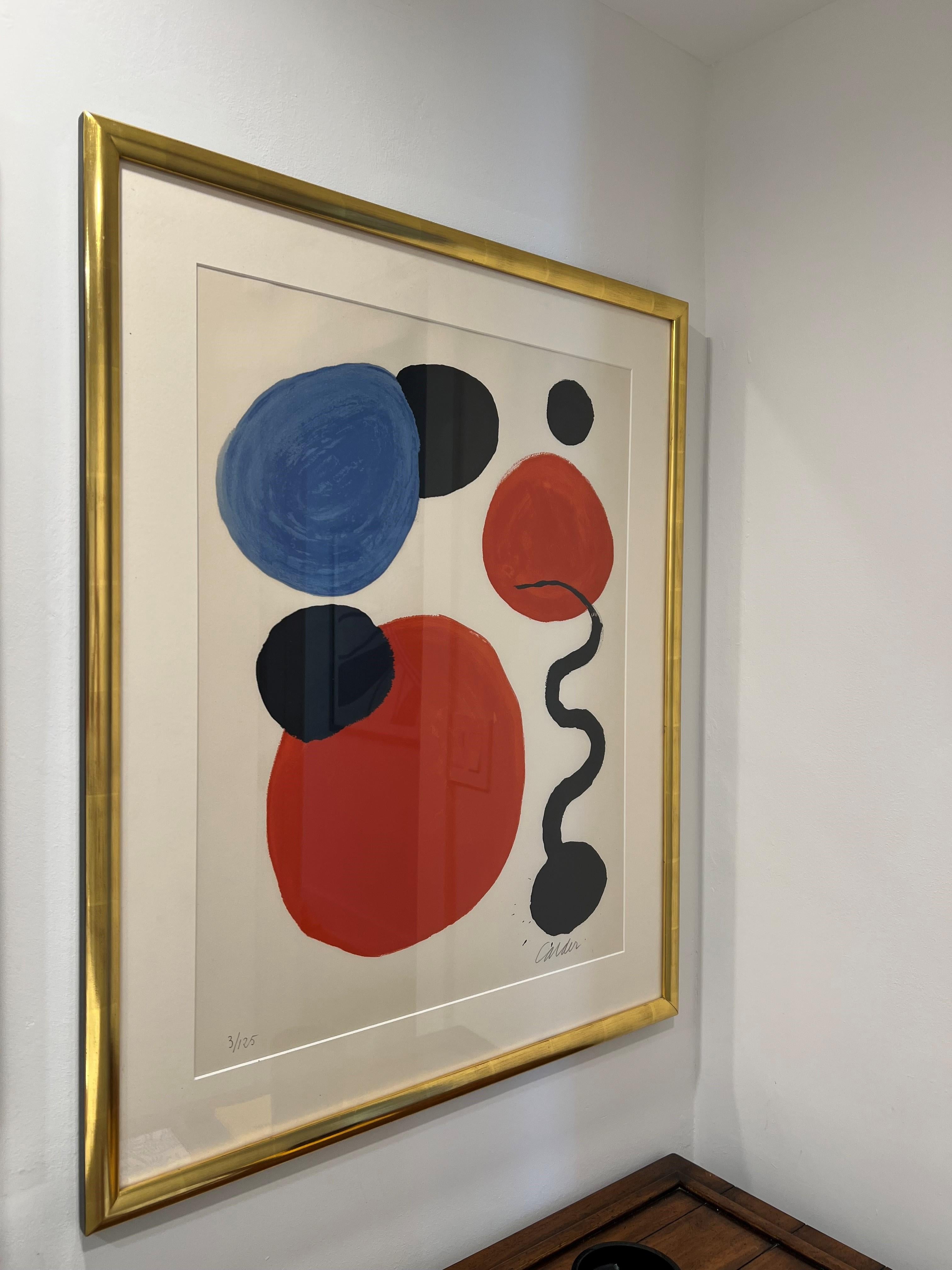 Circles, 1969
Lithograph in colors on Arches paper
26 x 20 inches 
Signed and numbered in pencil, edition of 125 copies 
Professionally framed

Alexander Calder was born in Philadelphia (United States) in 1898. He followed studies in mechanical
