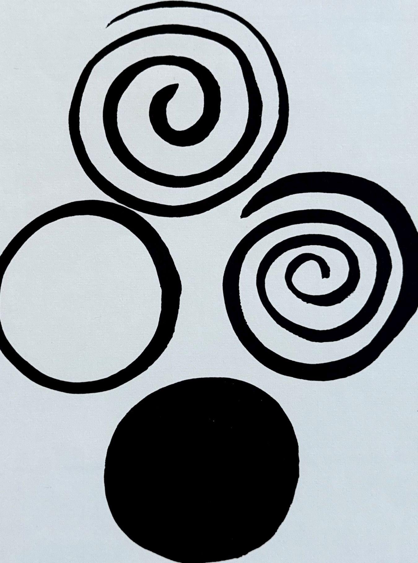 Kreise und Spiralen – Lithographie, 1965 (Abstrakt), Print, von Alexander Calder