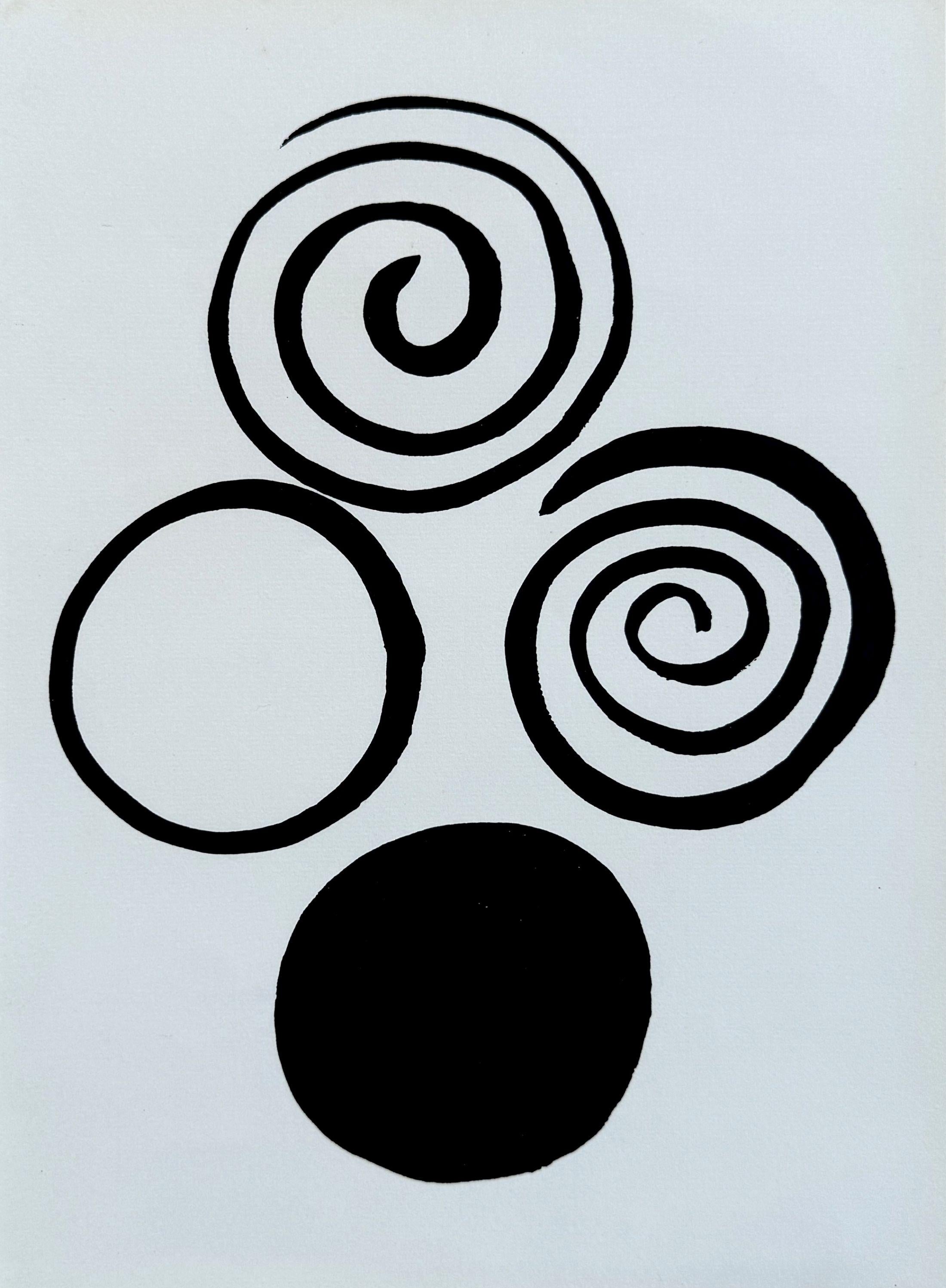 Alexander Calder Abstract Print – Kreise und Spiralen – Lithographie, 1965