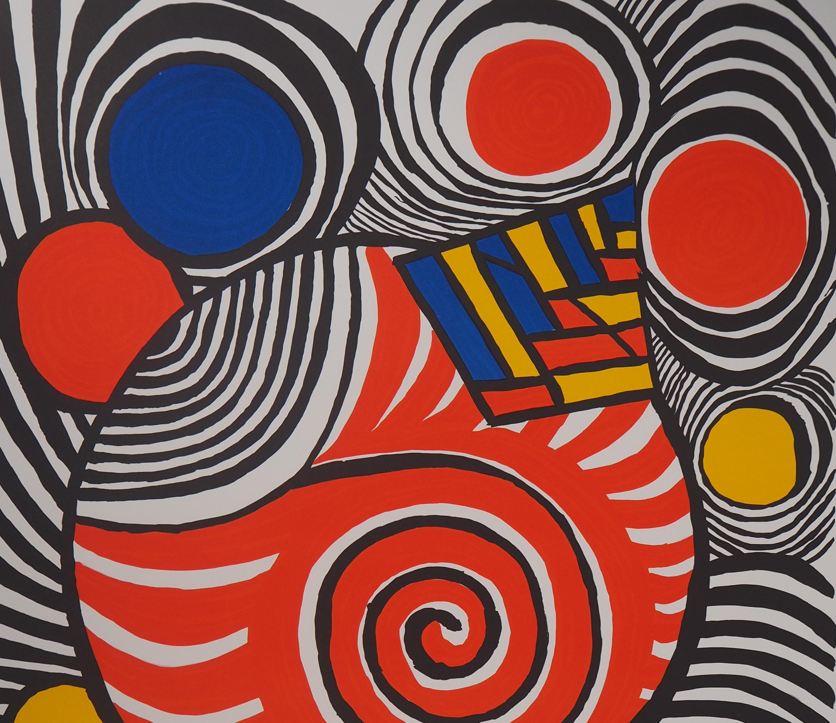Color Balloons and Waves (Les Travestis du Reel) - Lithograph poster - 1979 For Sale 1