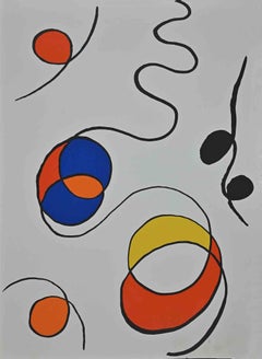 Composition au Violon et Journal - Vintage Lithograph by Alexander Calder - 1968