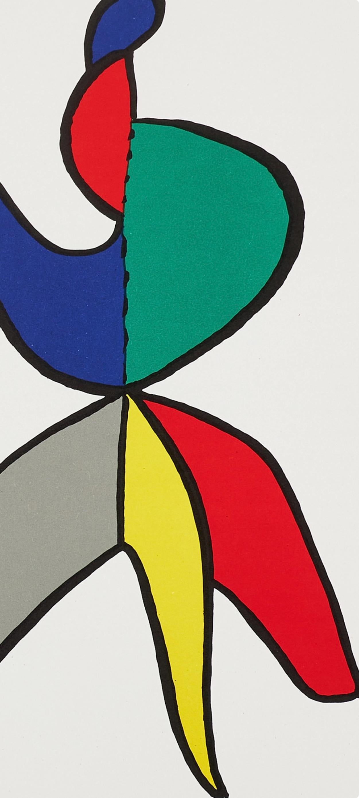 Composición, Derrière le miroir - Abstract Print Beige de Alexander Calder