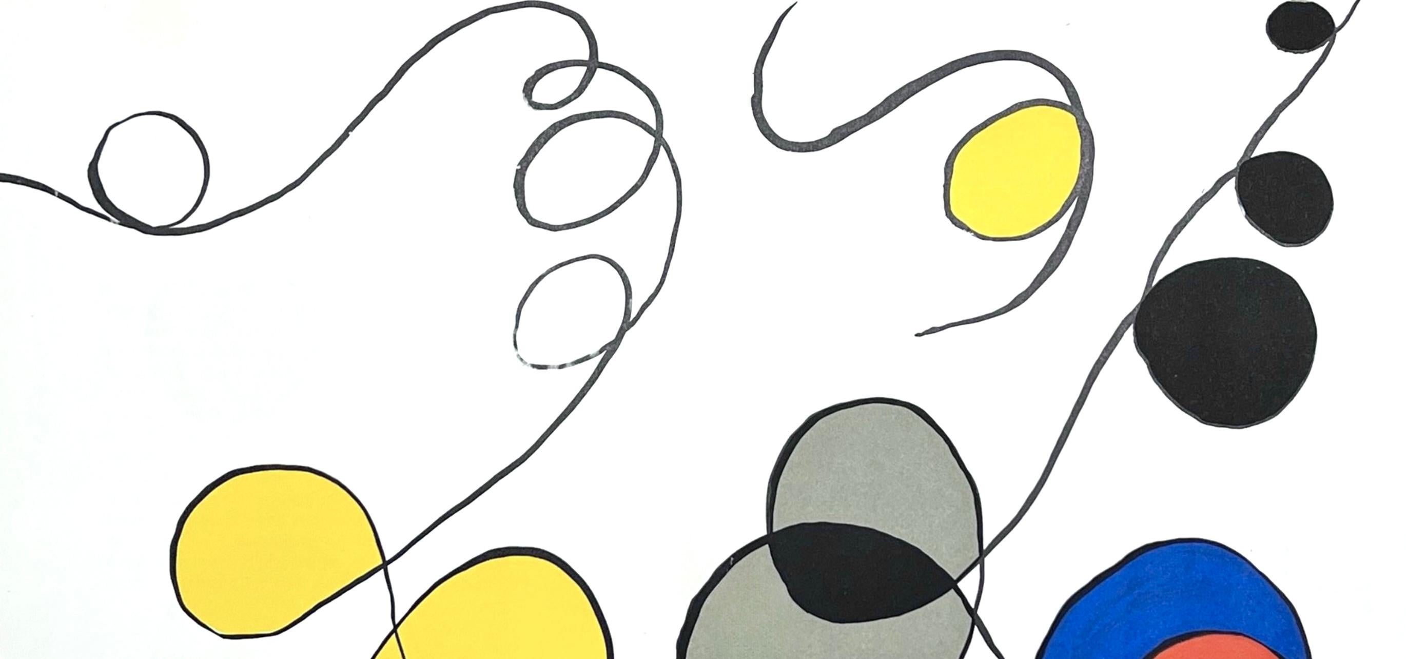 Composition, Derrière le miroir - White Abstract Print by Alexander Calder