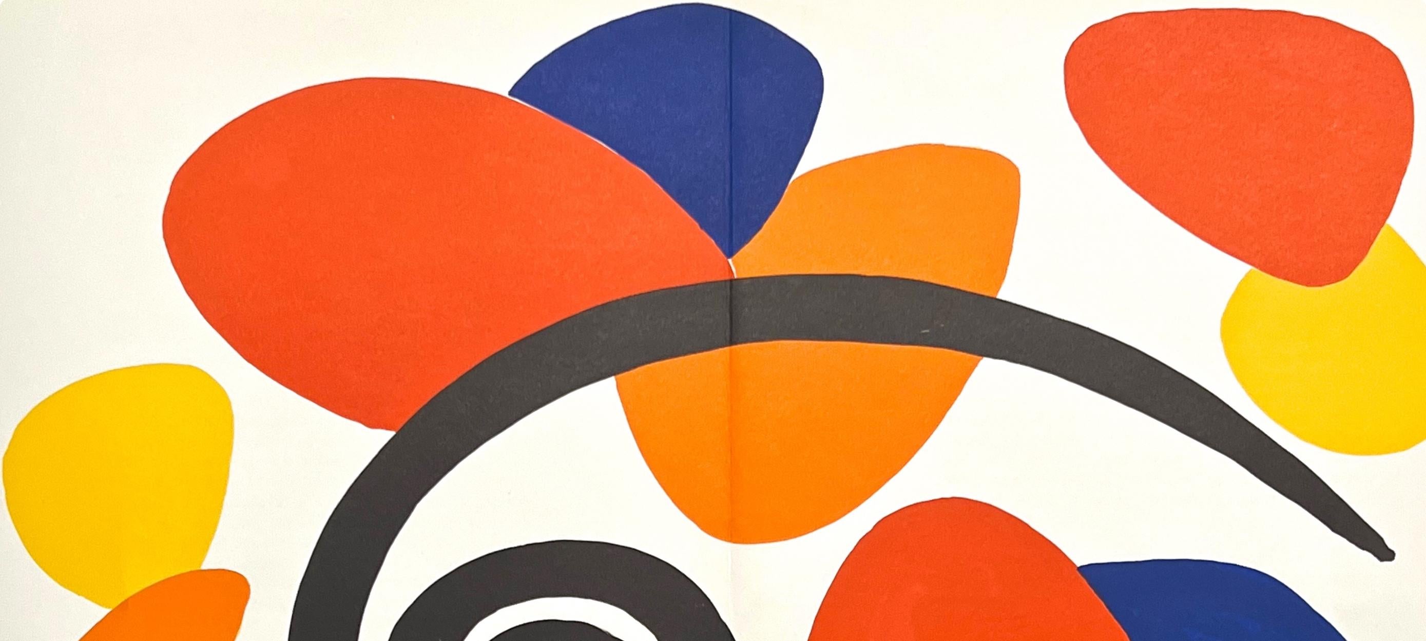 Composition, Derrière le miroir - Orange Still-Life Print by Alexander Calder