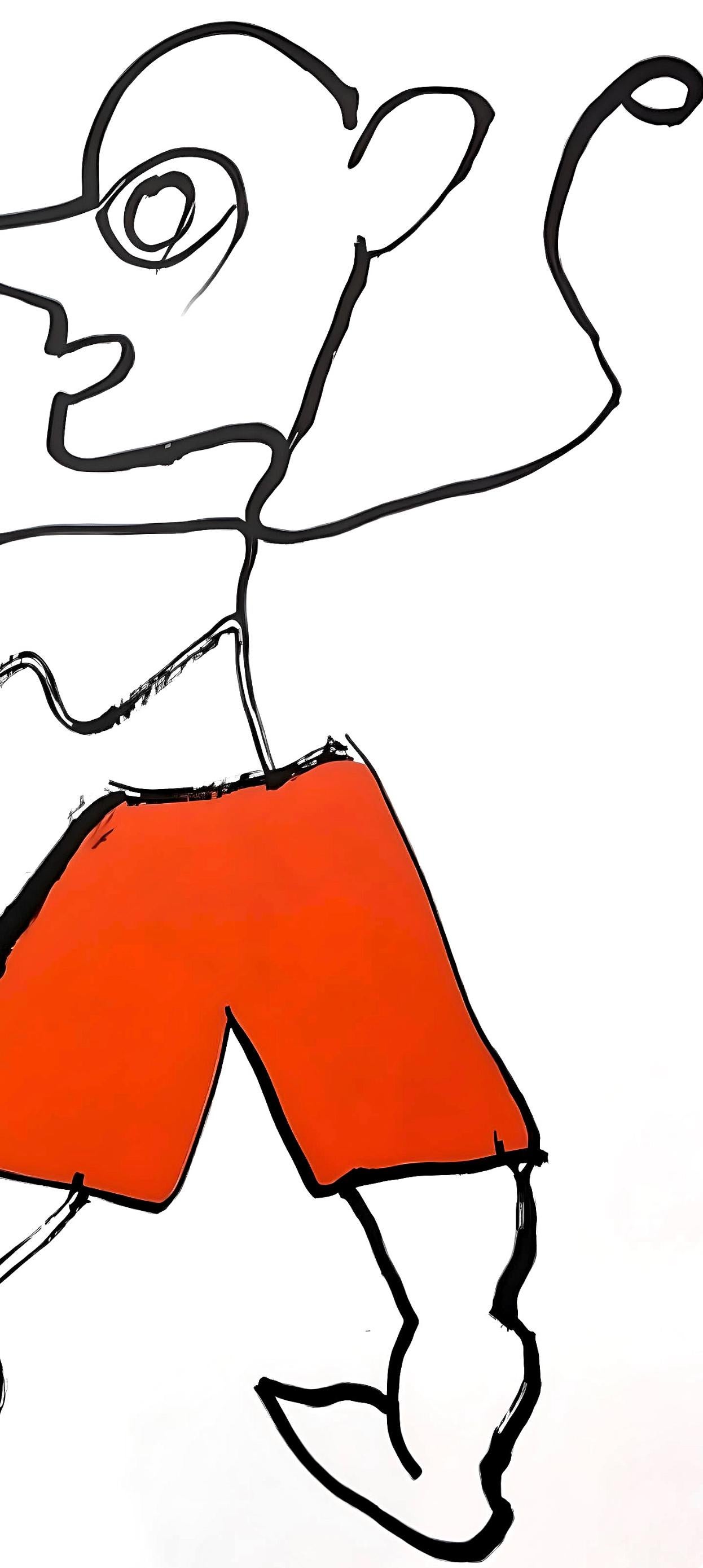 Composición, Derrière le miroir - Figurative Print Gris de Alexander Calder