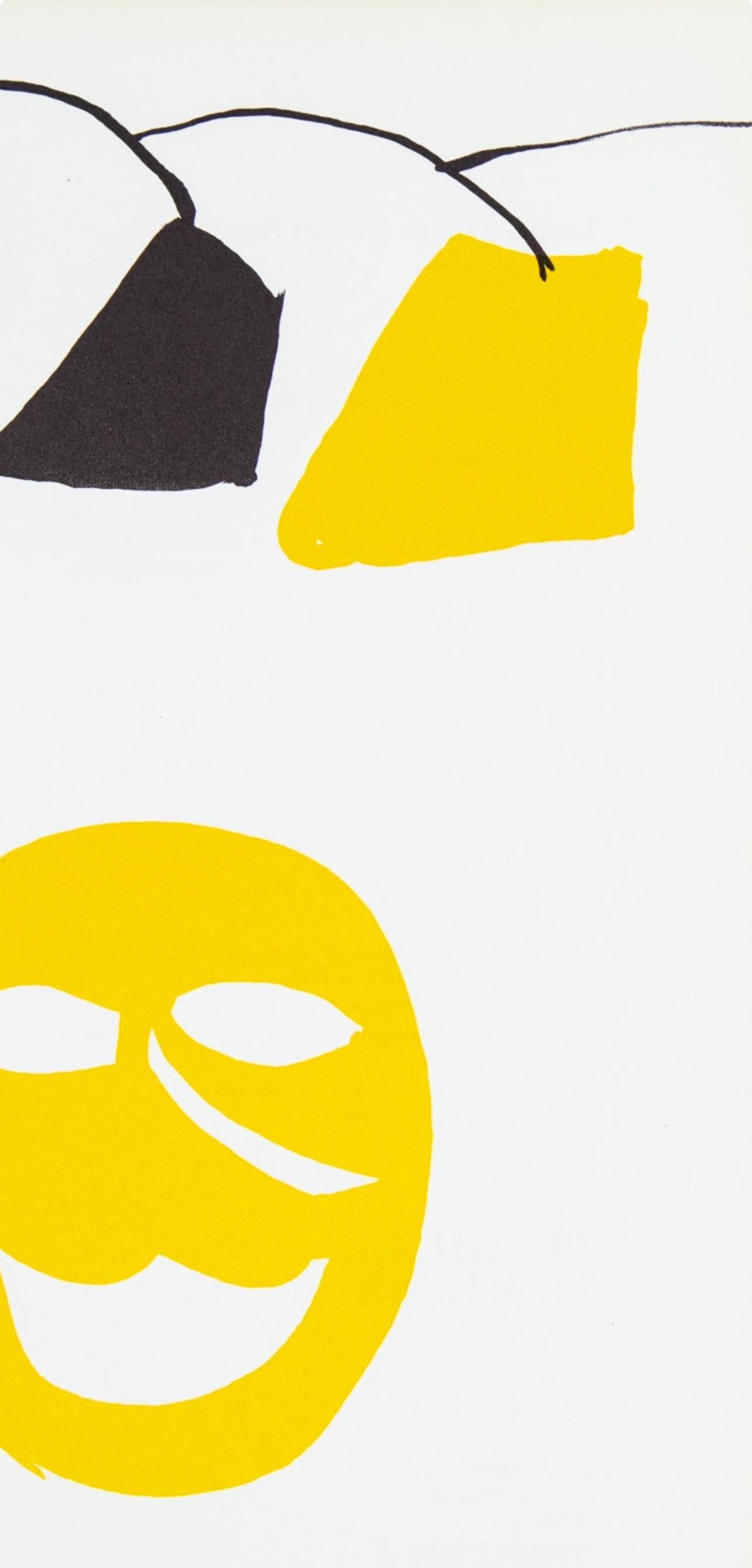 Composition, Derrière le miroir - Gray Abstract Print by Alexander Calder