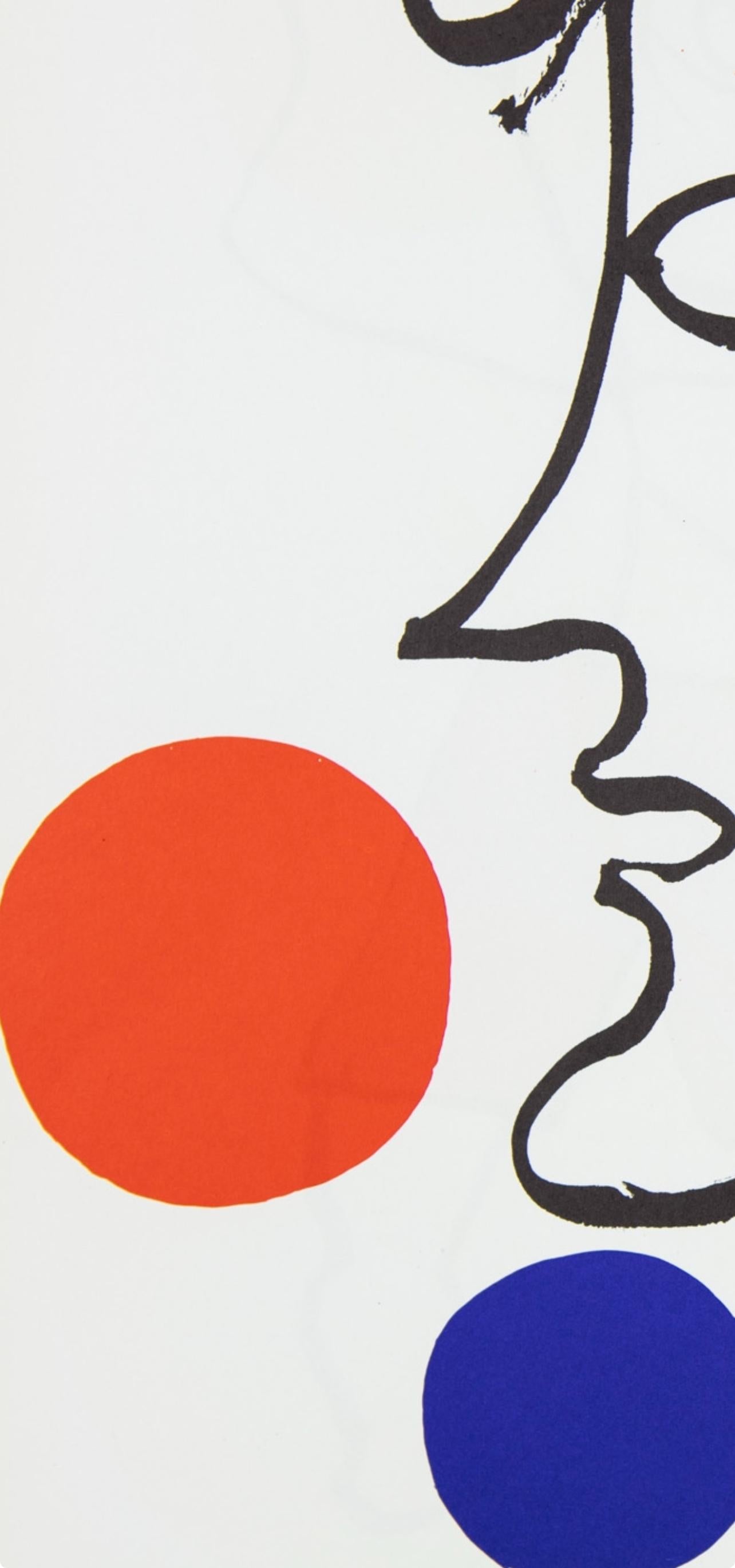 Zusammensetzung, Derrière le miroir (Grau), Abstract Print, von Alexander Calder