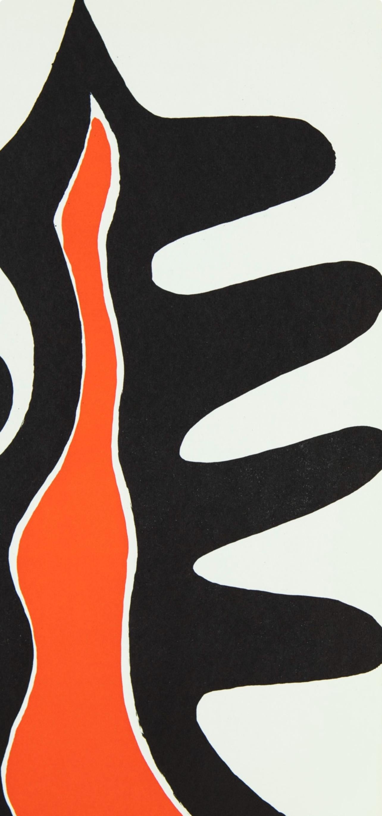 Composition, Derrière le miroir - Brown Abstract Print by Alexander Calder