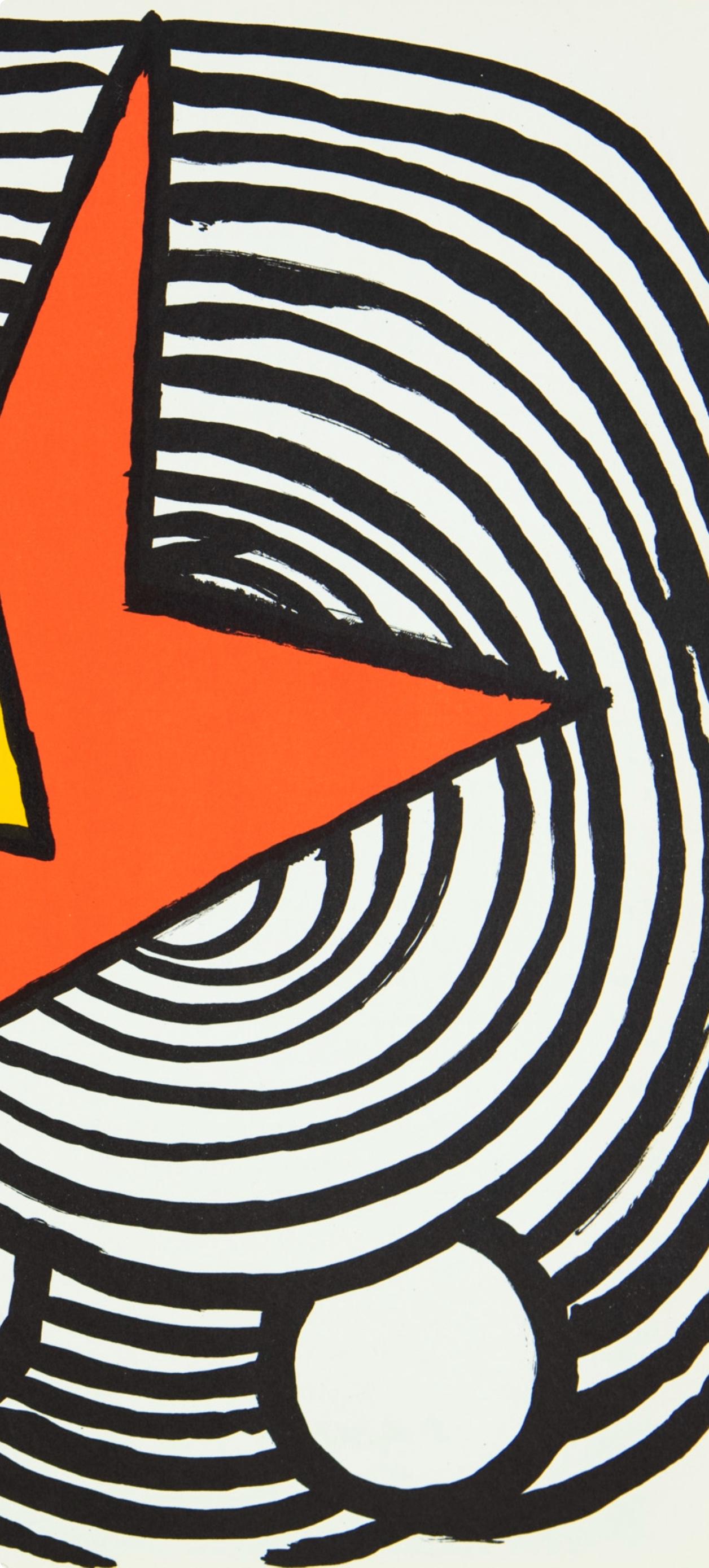 Composizione, Derrière le miroir - Abstract Print Nero di Alexander Calder