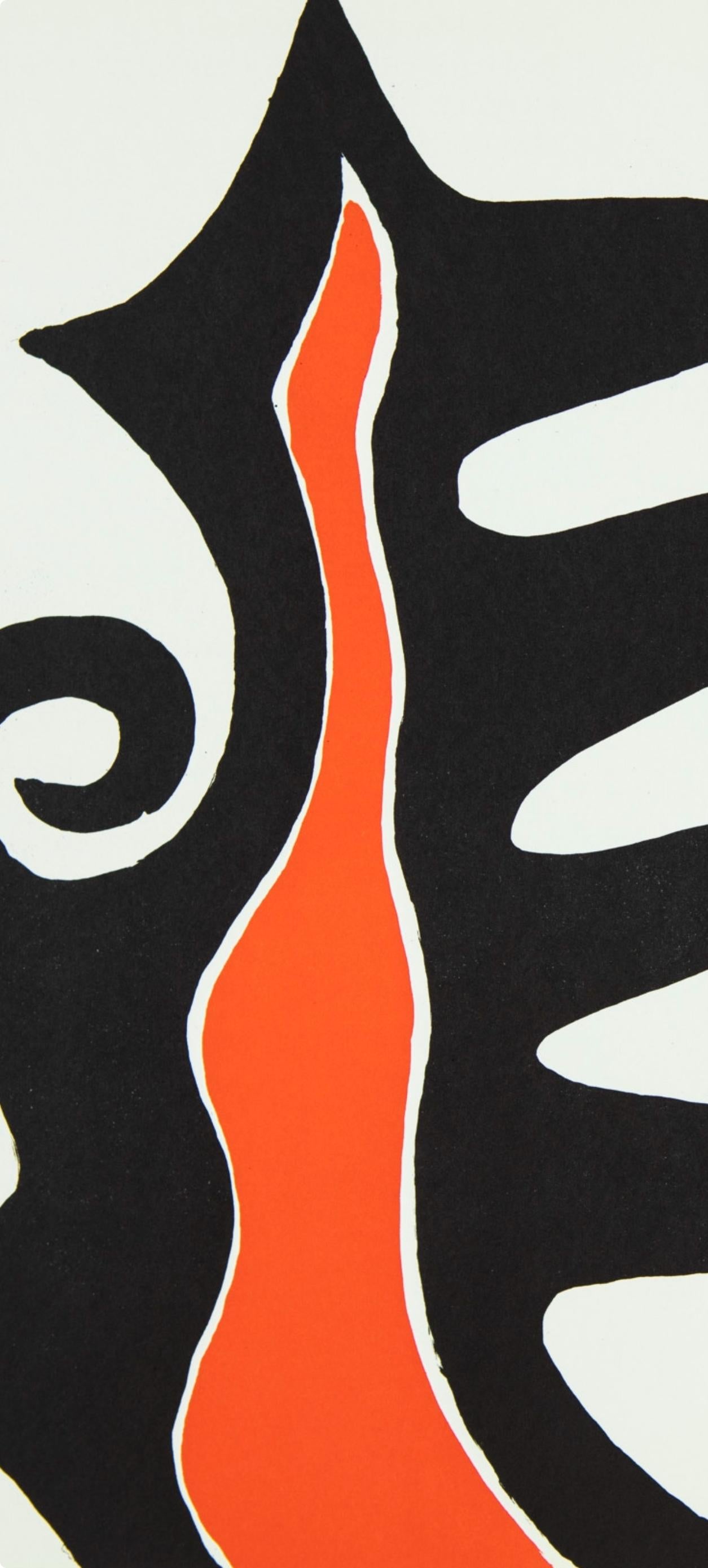 Zusammensetzung, Derrière le miroir (Schwarz), Landscape Print, von Alexander Calder