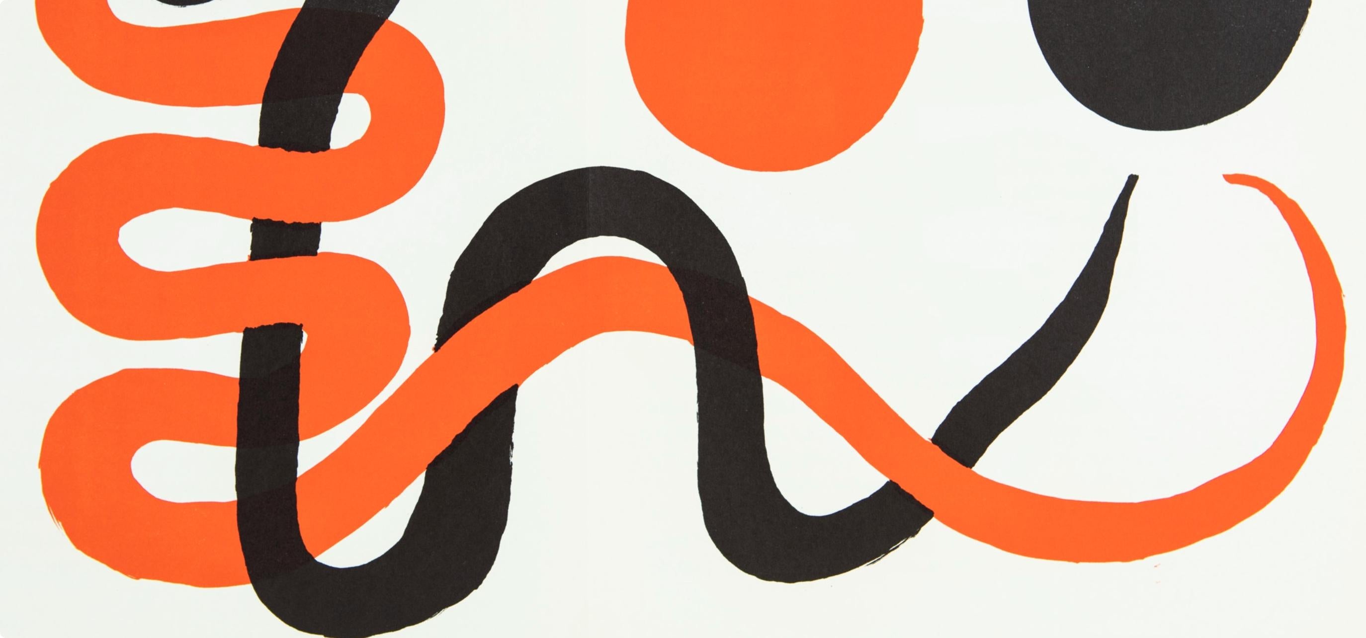 Composición, Derrière le miroir - Landscape Print Gris de Alexander Calder