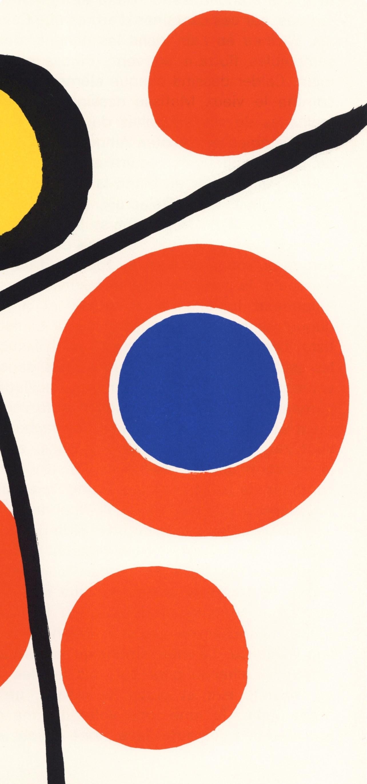 Composition, Derrière le miroir - Rouge Abstract Print par Alexander Calder