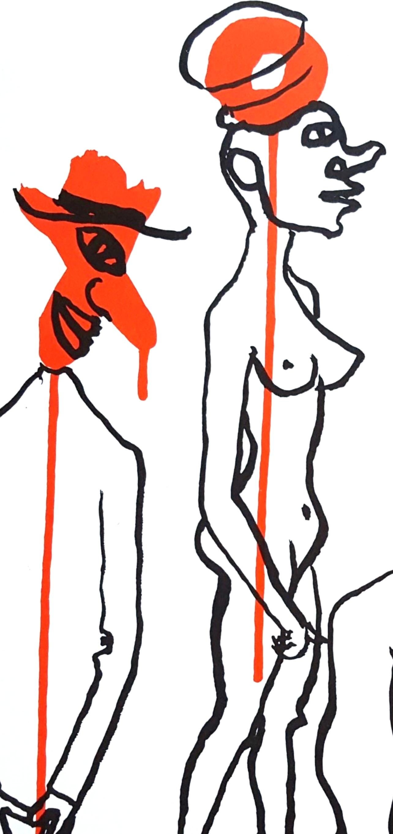 Composition, Derrière le miroir - Gris Still-Life Print par Alexander Calder