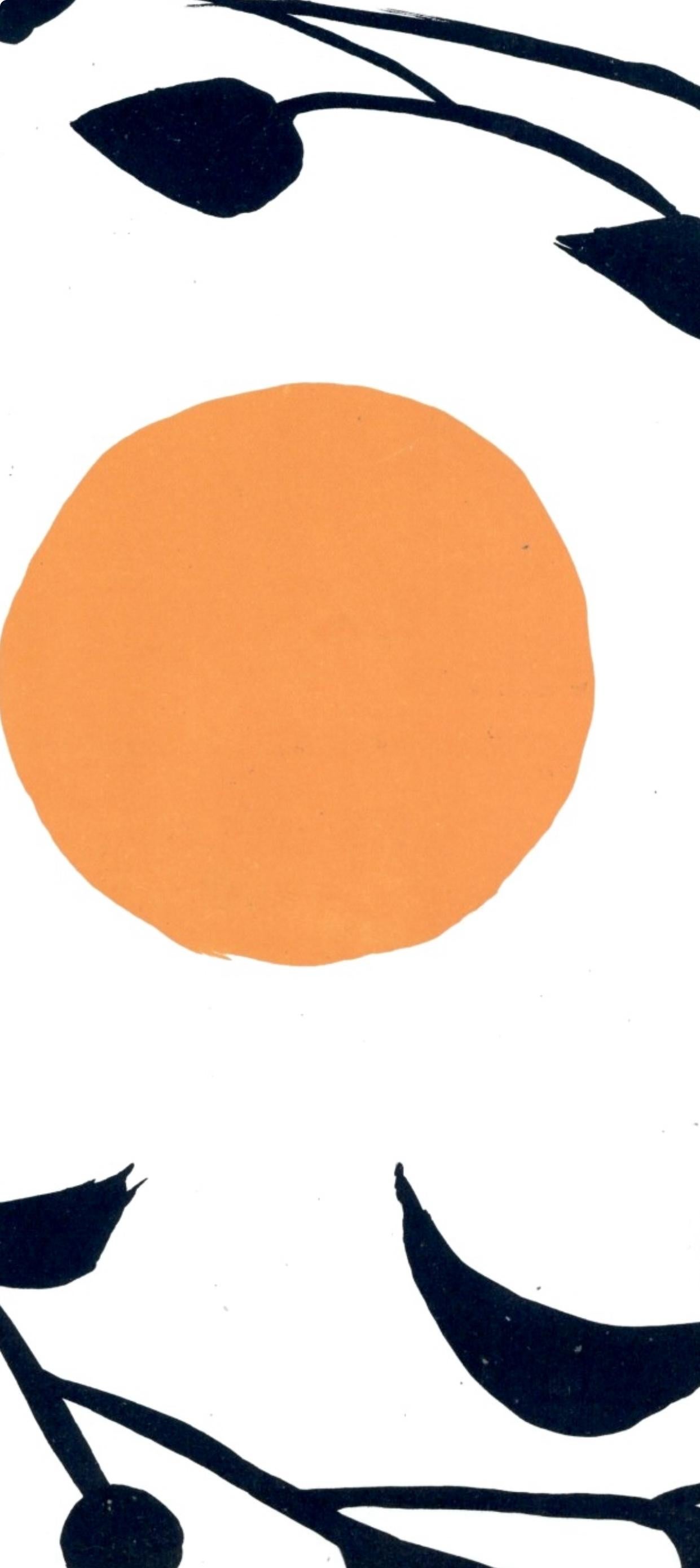 Composizione, Derrière le miroir - Abstract Print Arancia di Alexander Calder