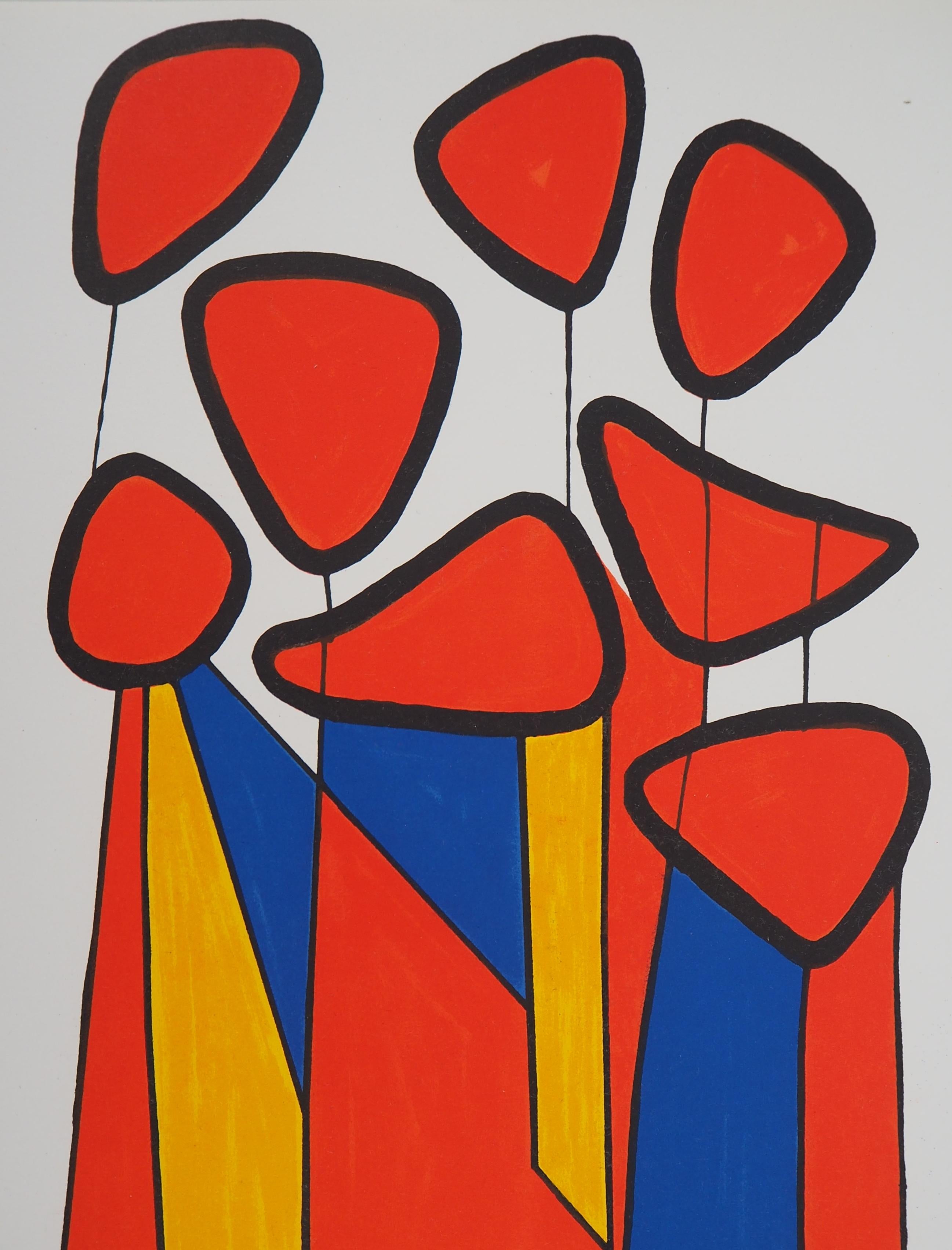 Komposition in Rot, Gelb und Blau - Lithographie - Mourlot, 1972 – Print von Alexander Calder