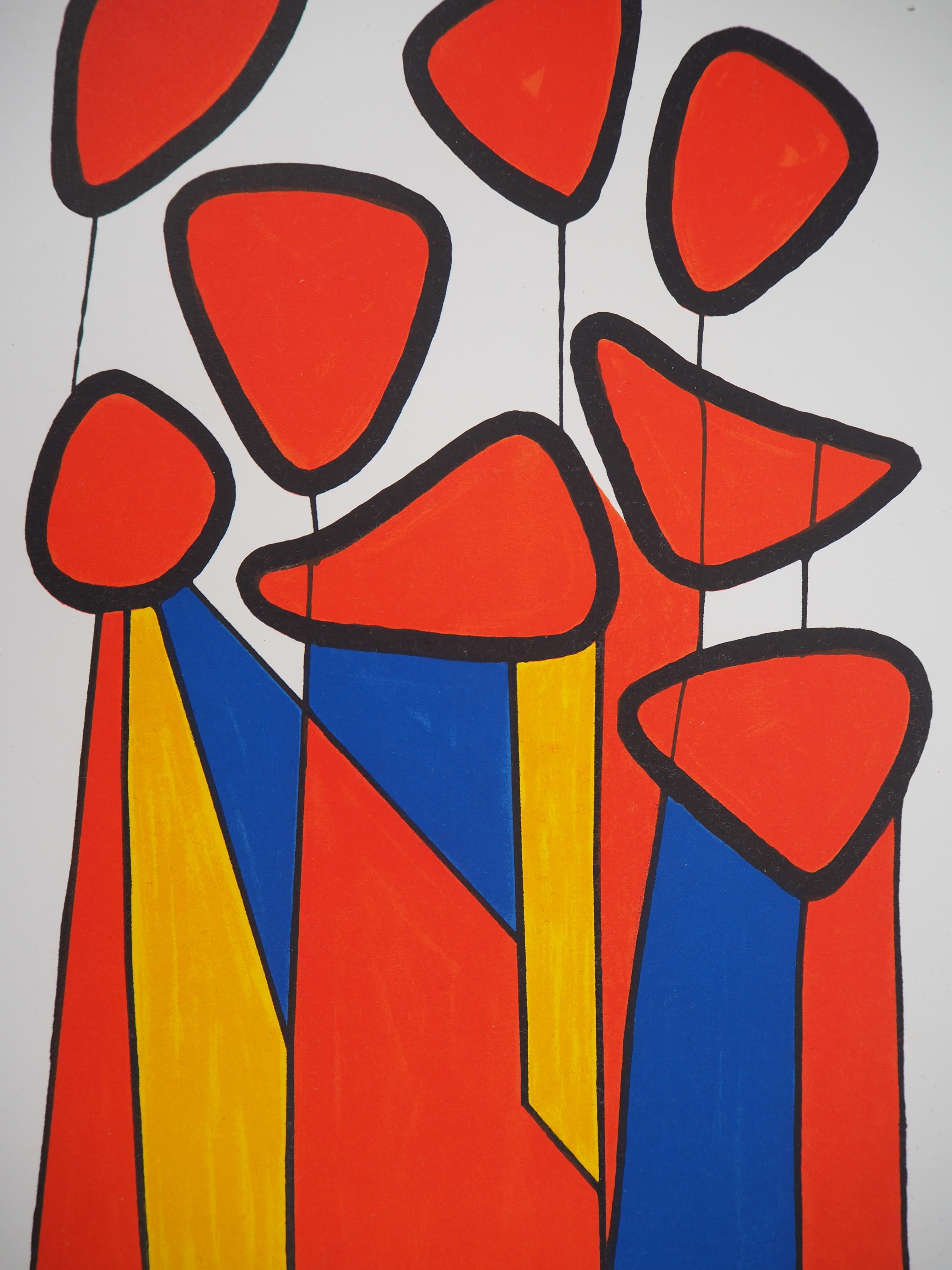 Komposition in Rot, Gelb und Blau - Lithographie - Mourlot, 1972 (Abstrakt), Print, von Alexander Calder