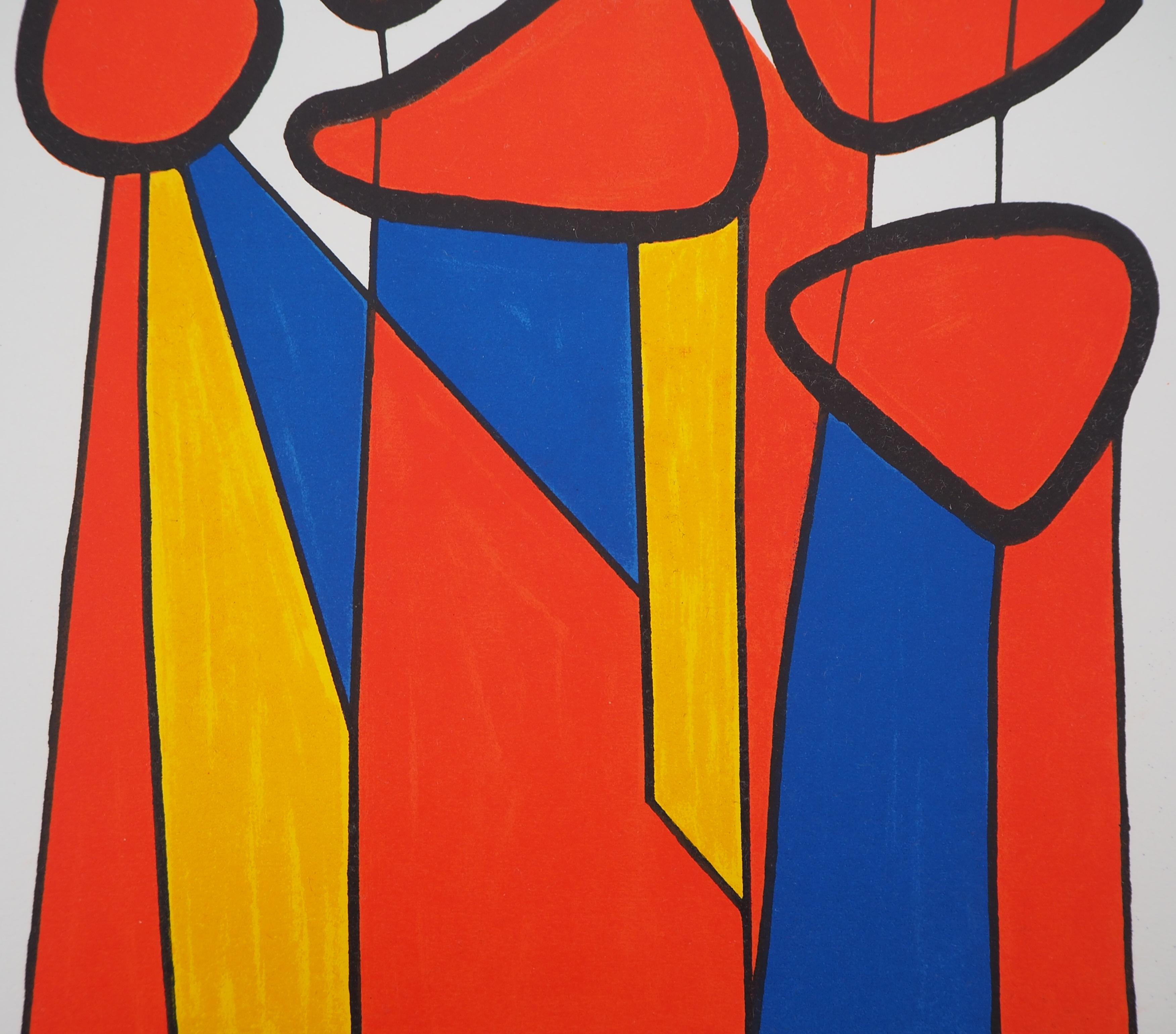 Alexander Calder
Composition in Red, Yellow and Blue, 1972

Original Lithograph (4 color stones)
Printed in Mourlot workshop
On vellum 31 x 24 cm (c. 12,2 x 9,5 in)
Edited by San Lazzaro in 1972 ; unsigned and unumbered as issued

Excellent