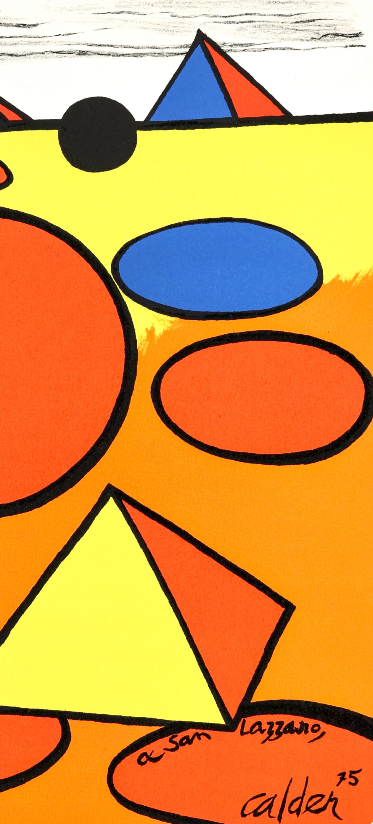 Composizione, San Lazzaro e i suoi amici, XXe siècle - Landscape Print Arancia di Alexander Calder