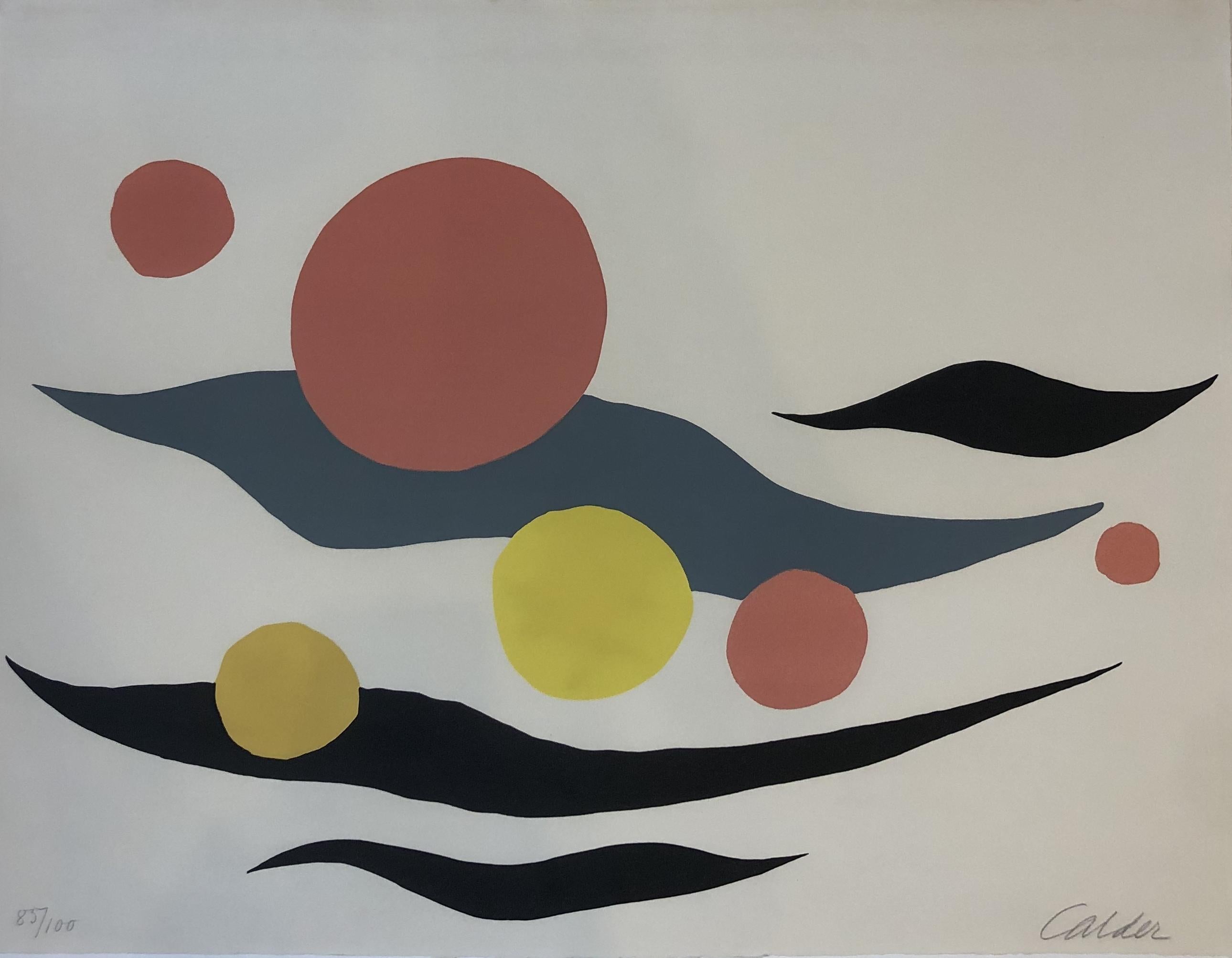 Composition with Clouds and Spheres - Print by Alexander Calder
