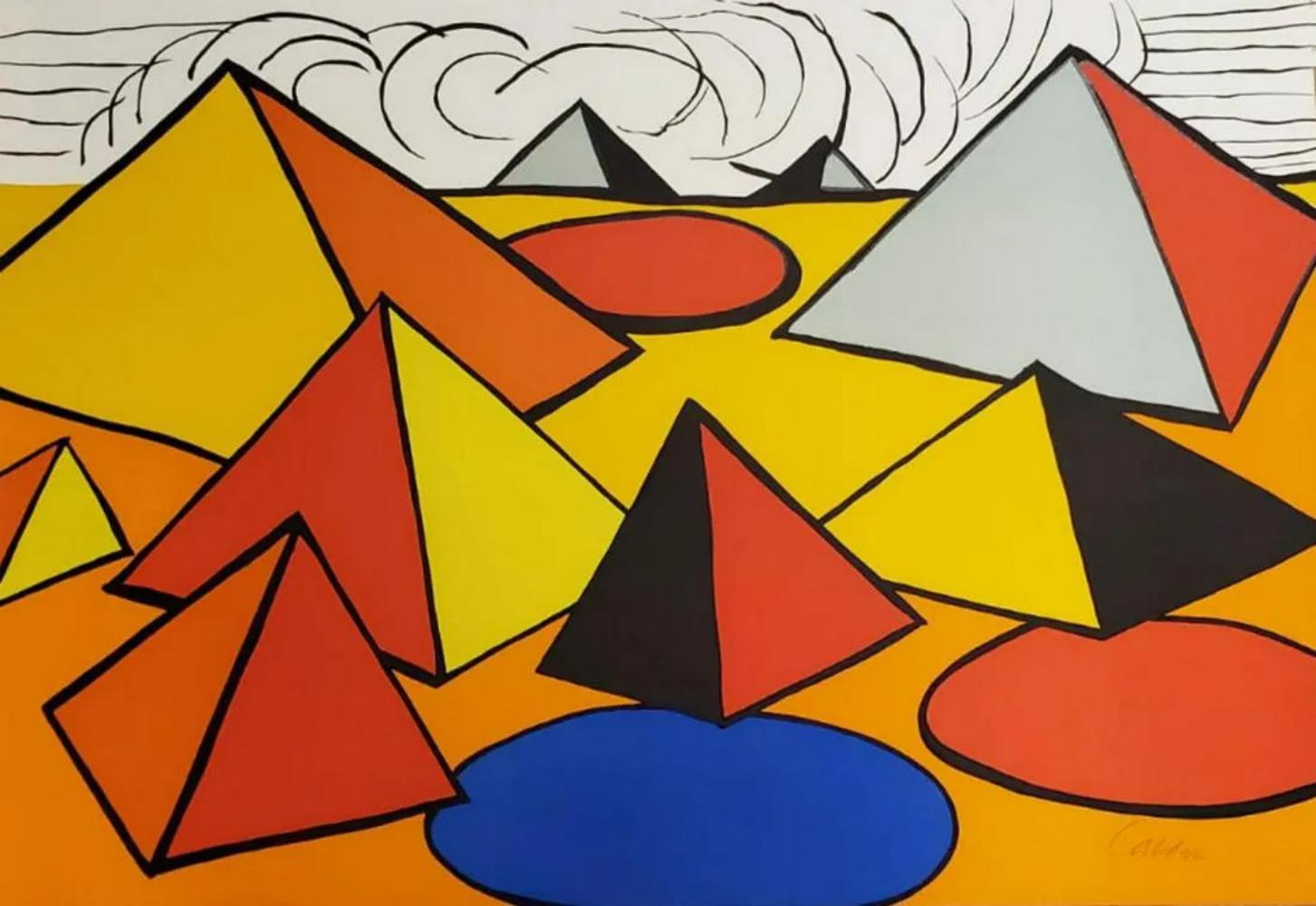 Alexander Calder Composition with Pyramids, Circles and Clouds, 1970