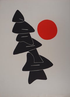 Composition with Red Ball - Original lithograph
