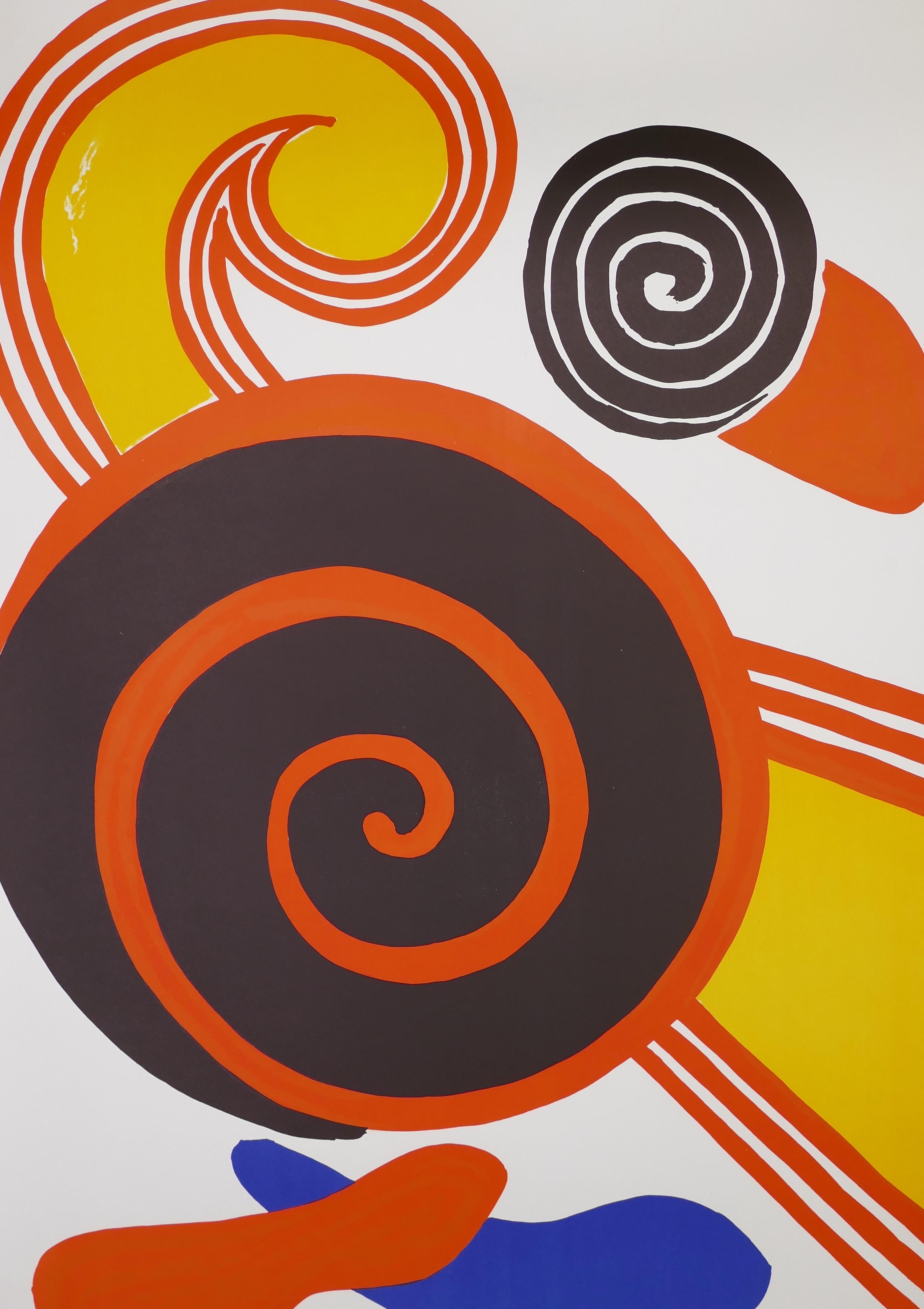 Composition With Spirals - Vintage Lithographic Poster - A. Calder - 1969 - Print by Alexander Calder