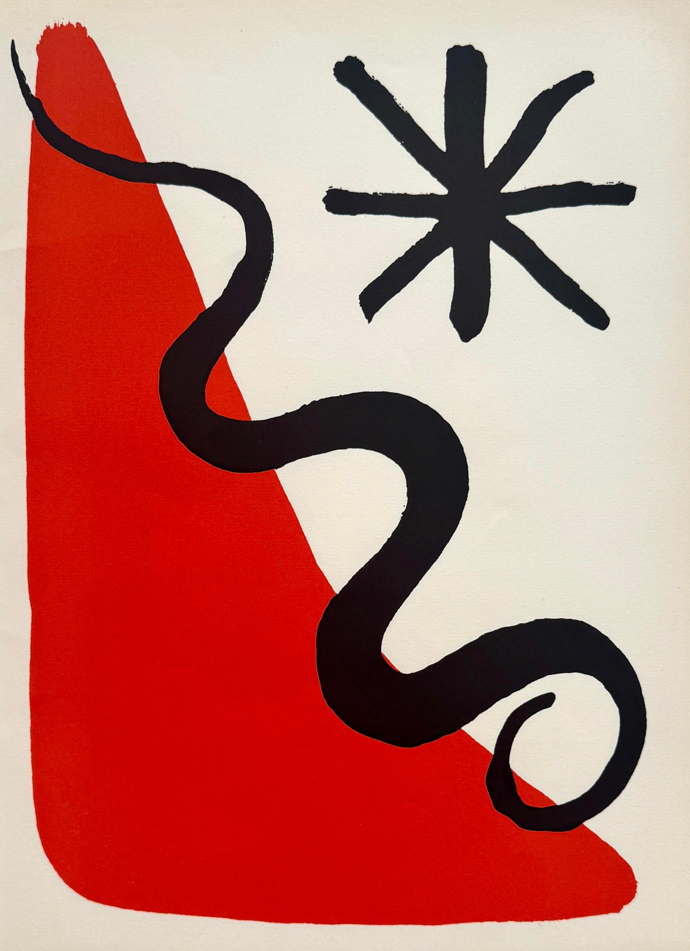 Alexander Calder Abstract Print - Composition With Star - Lithograph, 1965