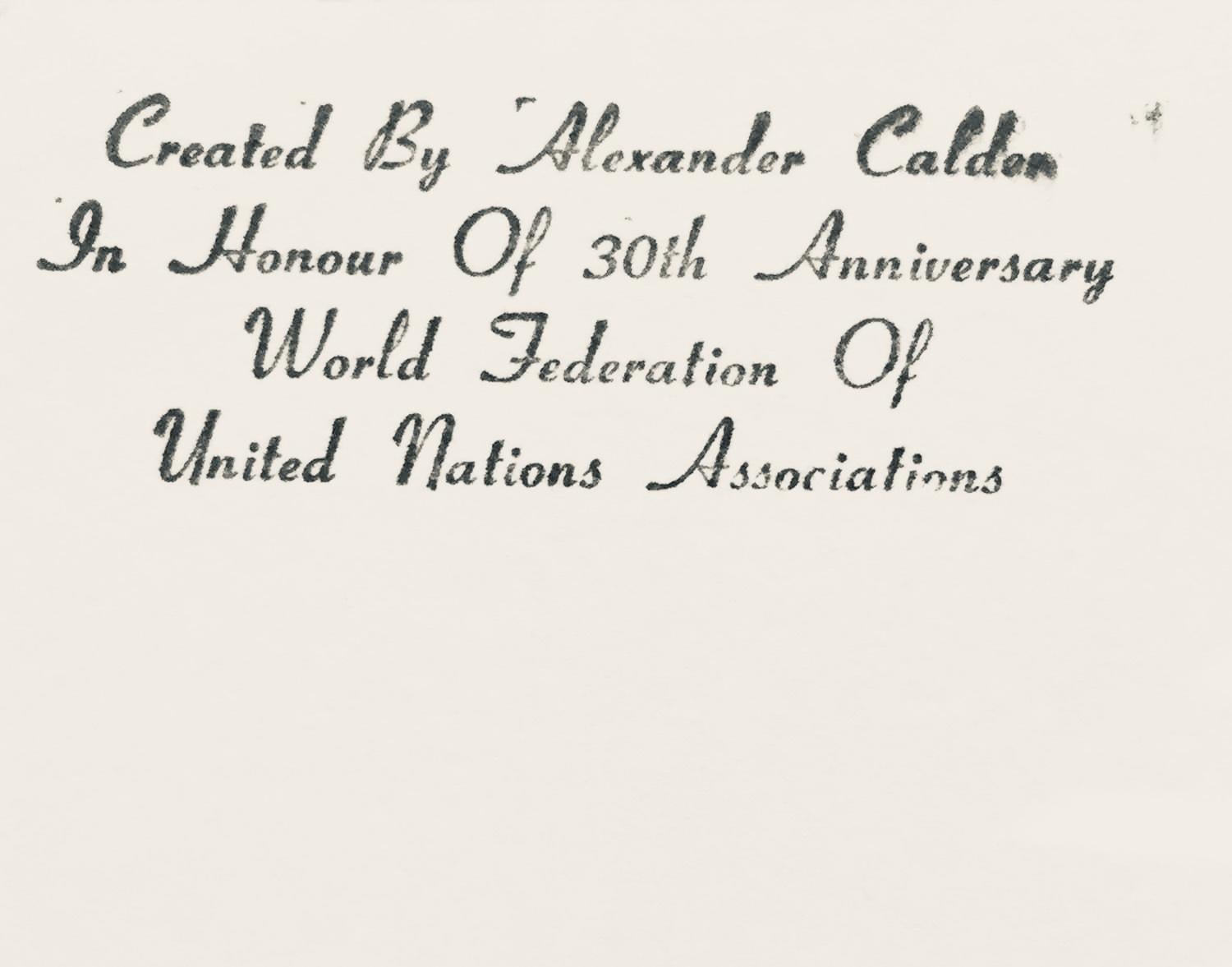 Composition, World Federation of United Nations Associations, Alexander Calder For Sale 5
