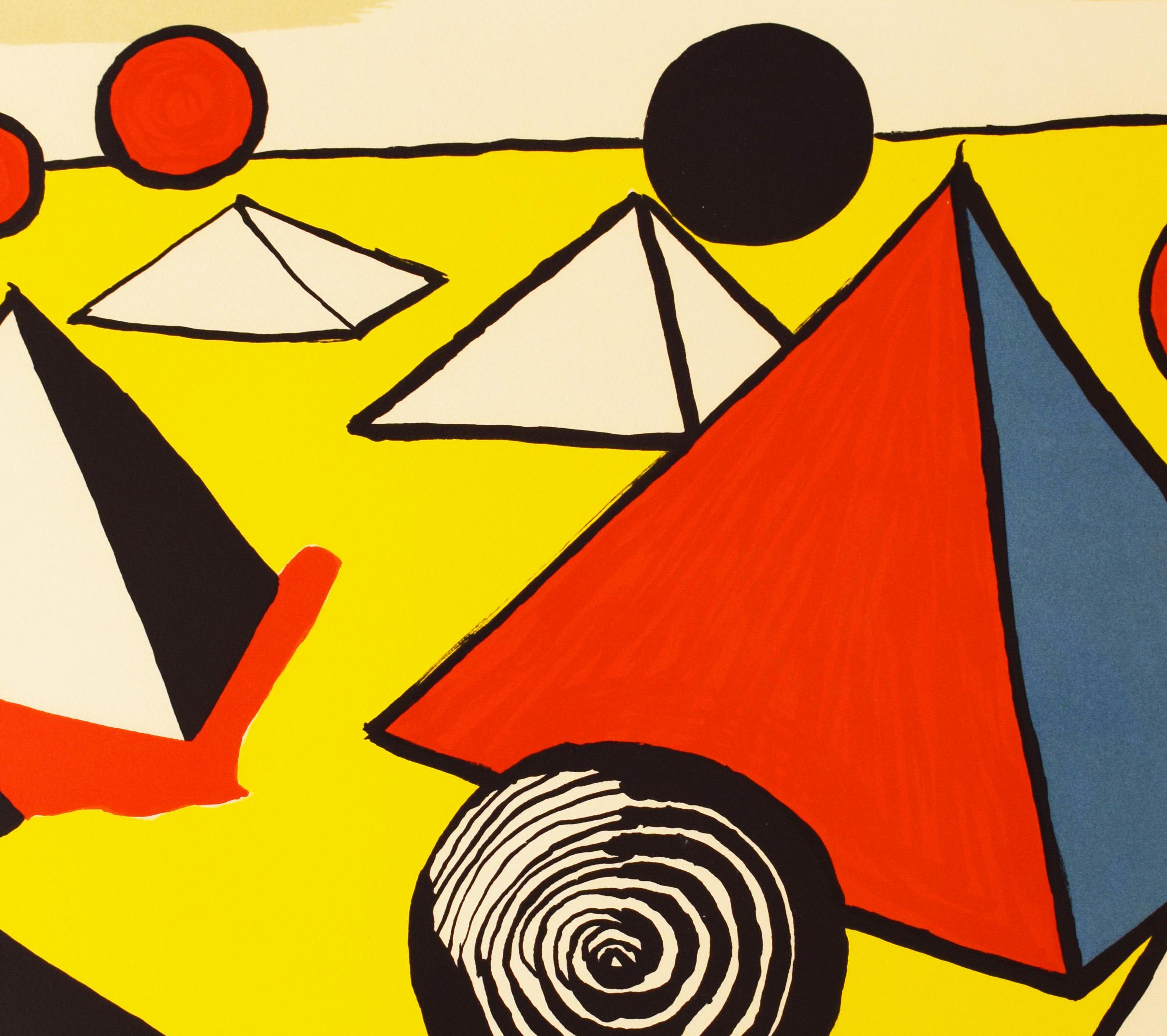Composición XI, de La memoria elemental - Arte cinético americano - Abstract Print Amarillo de Alexander Calder