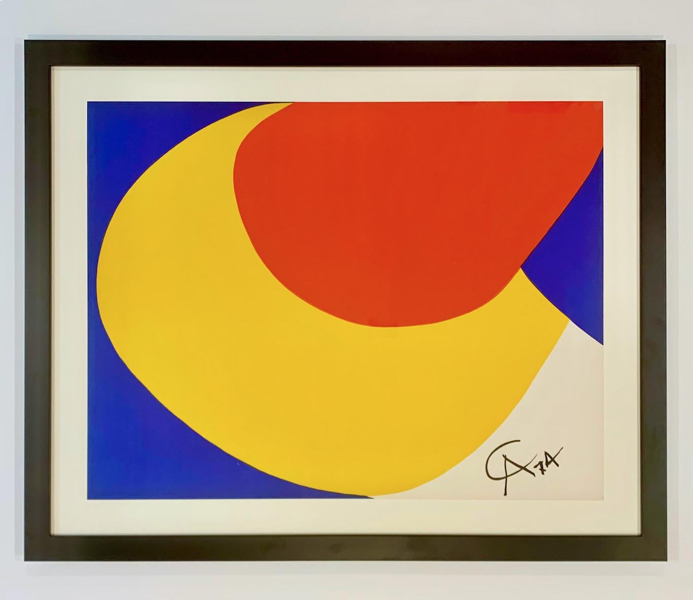 Alexander Calder Convection
Artist: Alexander Calder
Medium: Original lithograph
Title: Convection
Portfolio: Flying Colors
Year: 1974
Edition: Open
Signed: In the stone
Framed Size: 33