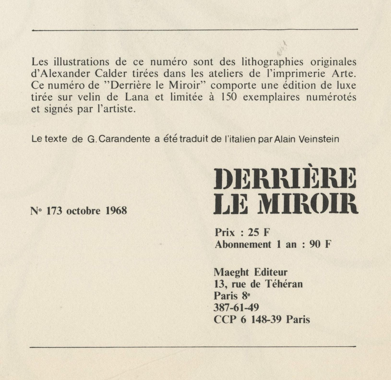 Cover for DLM No. 173 - Print by Alexander Calder