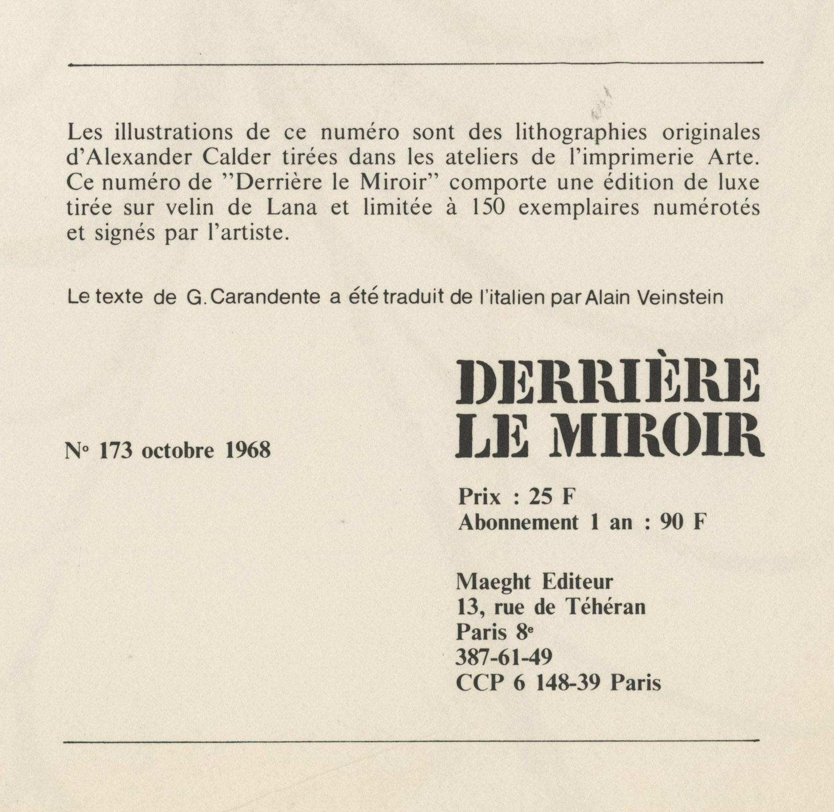 Cover for DLM No. 173 - Print by Alexander Calder