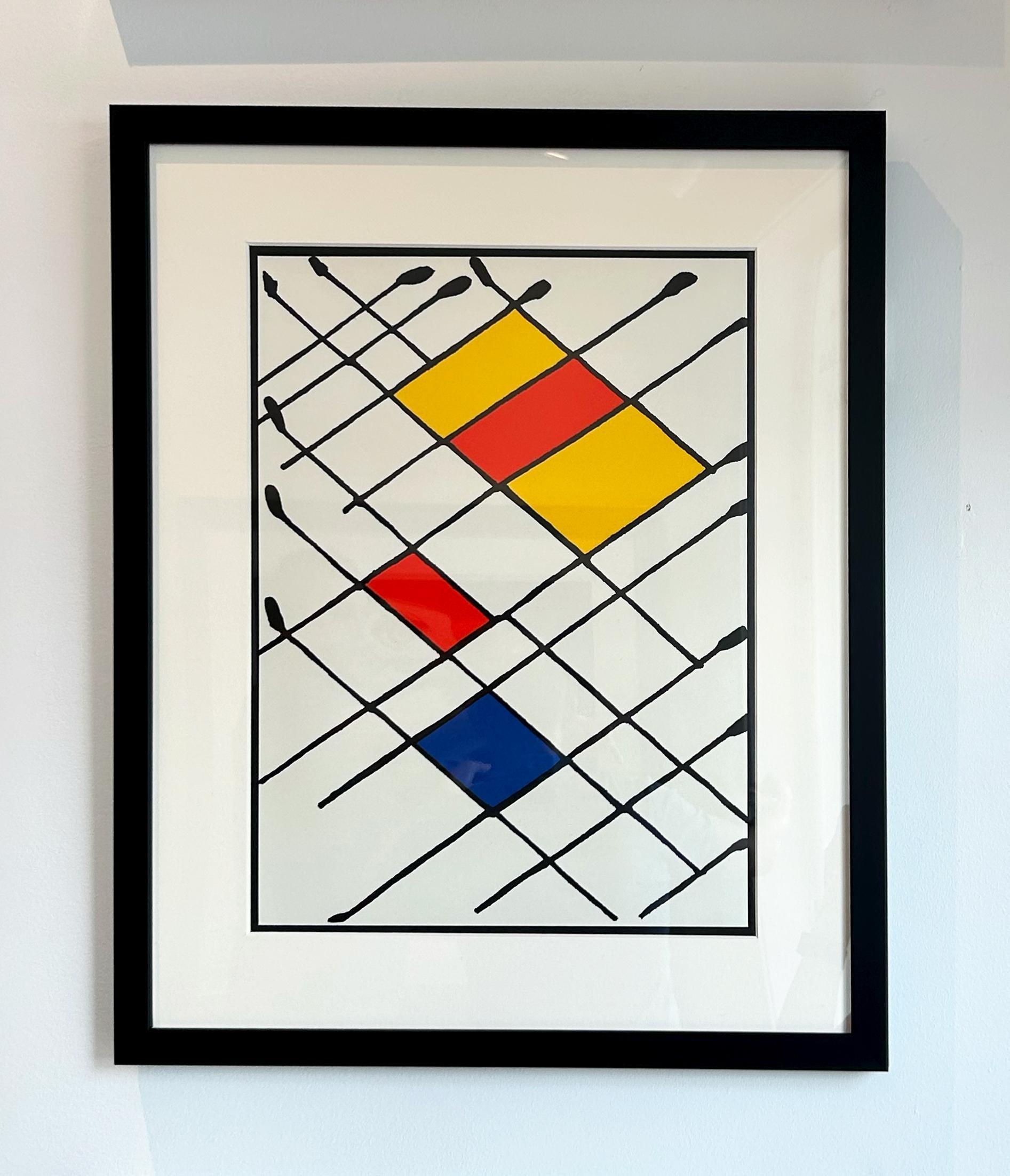 Damier, from Derriere Le Miroir #156 - Gray Abstract Print by Alexander Calder