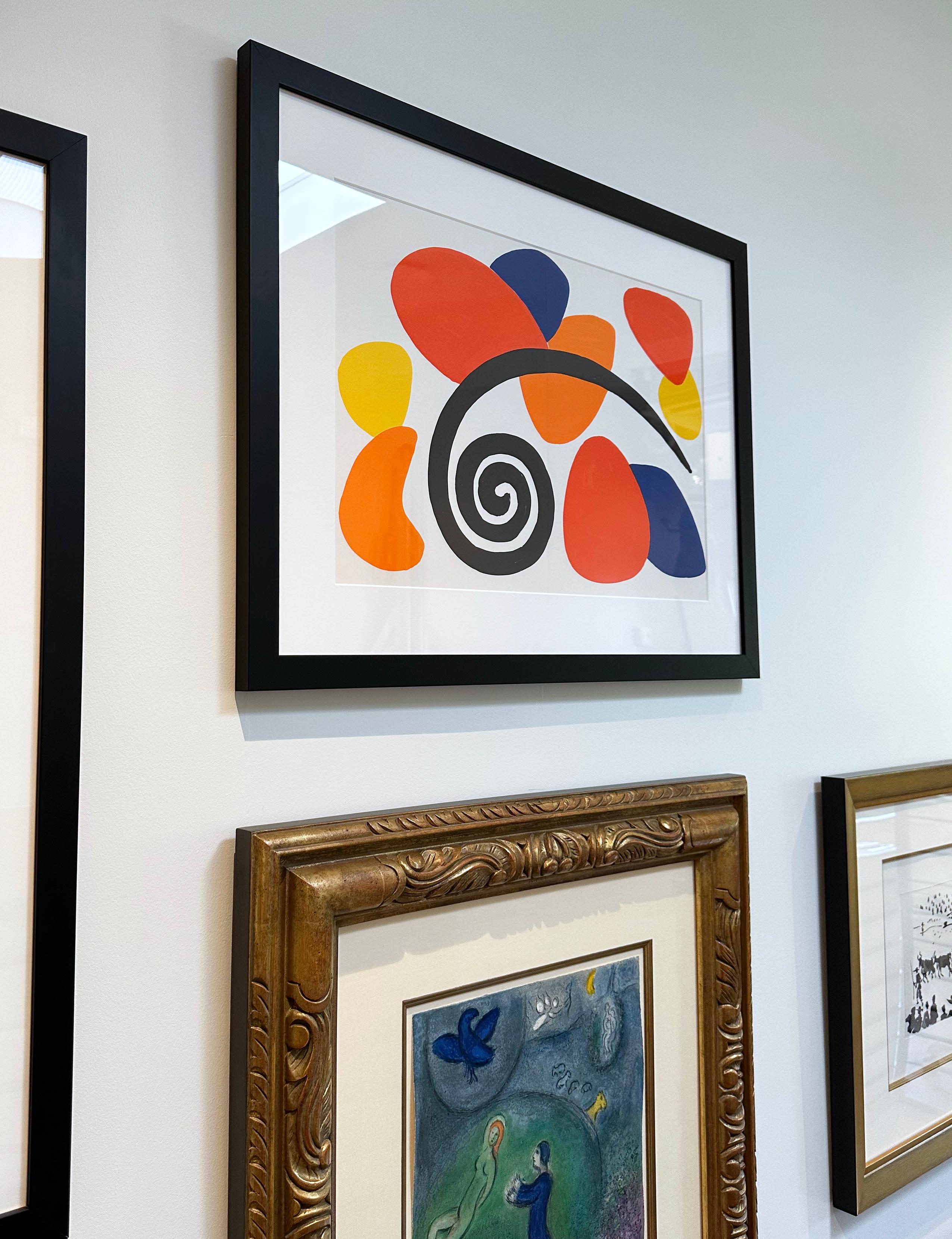 Derriere le Miroir #173 (Plate 2) - Gray Abstract Print by Alexander Calder