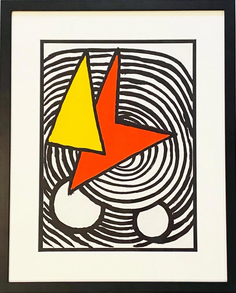 Artist: Alexander Calder
Title: Derriere le Miroir #201
Portfolio: Derriere le Miroir #201
Medium: Lithograph
Date: 1973
Edition: Unnumbered
Frame Size: 21 1/4