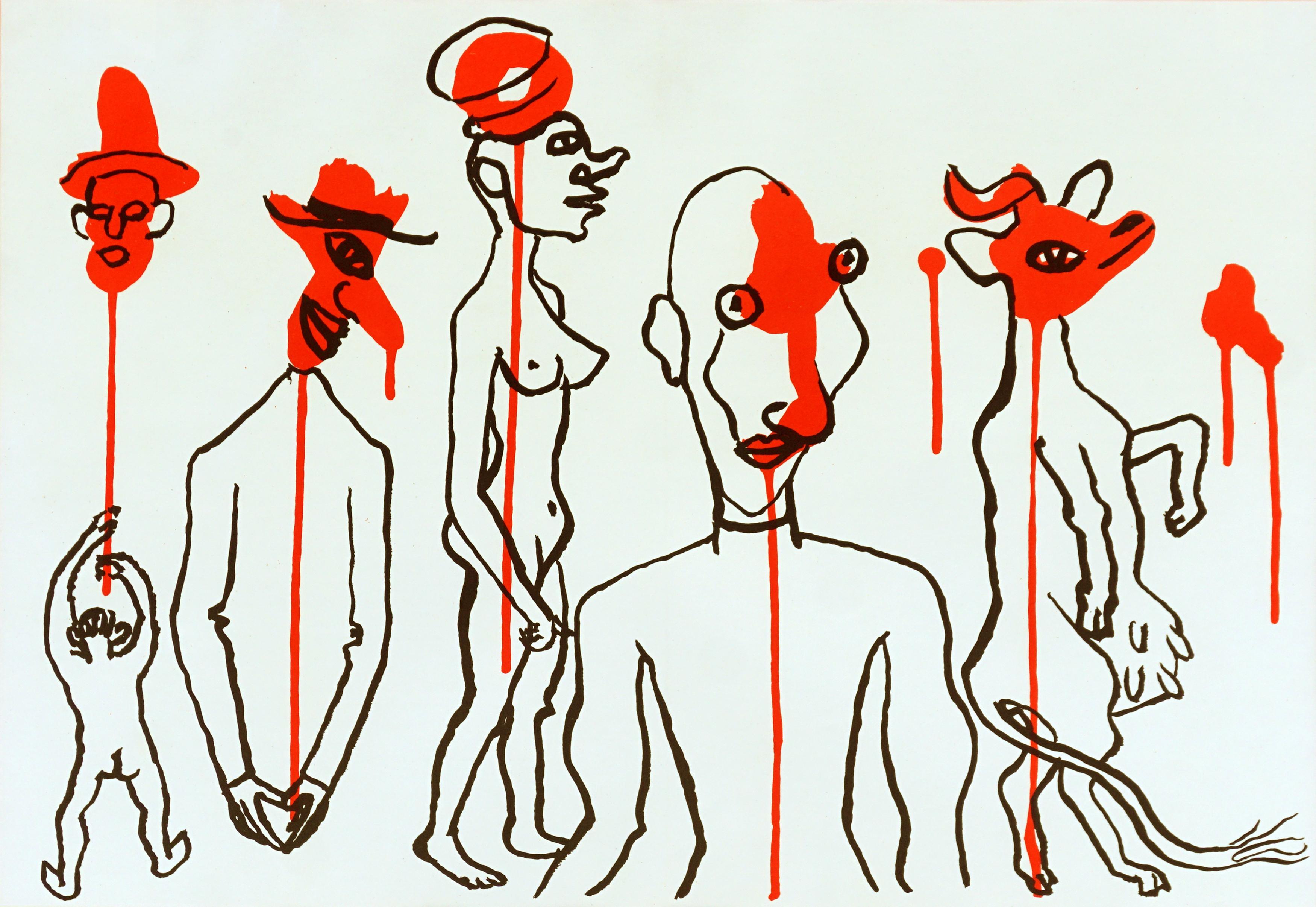 Vintage 1960s Alexander Calder Lithograph double page part of portfolio 