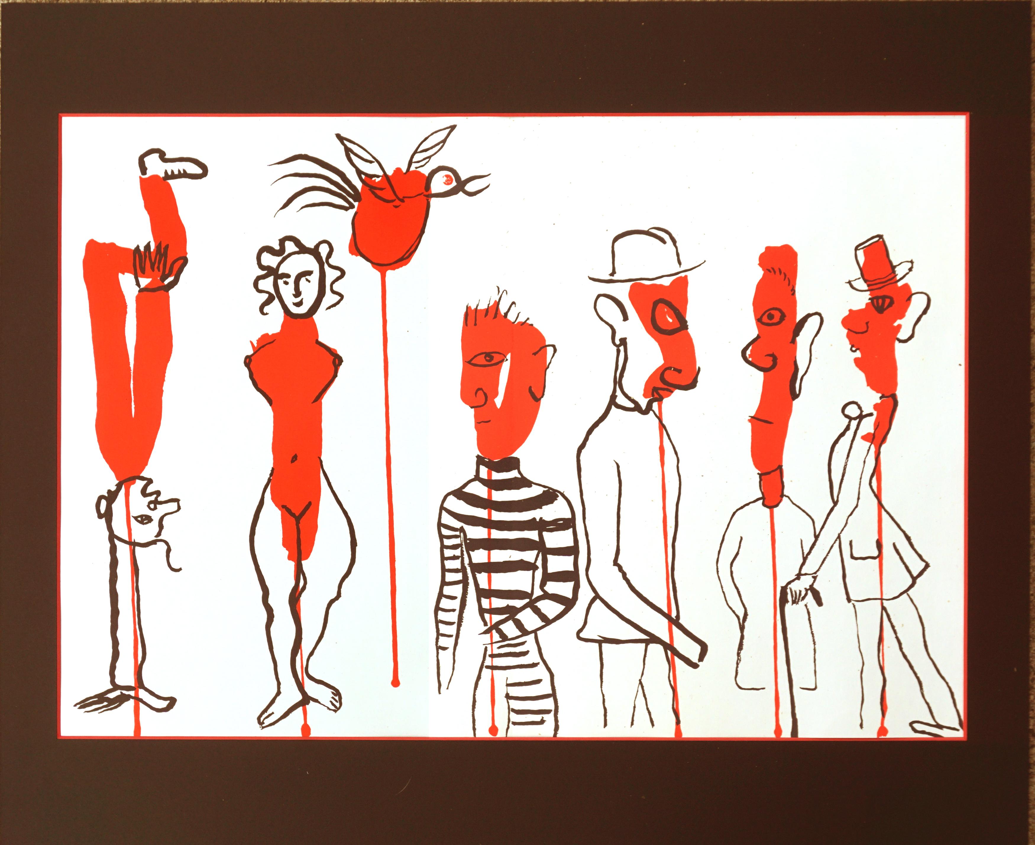 Alexander Calder Mid Century Derrière le Miroir Lithographie 