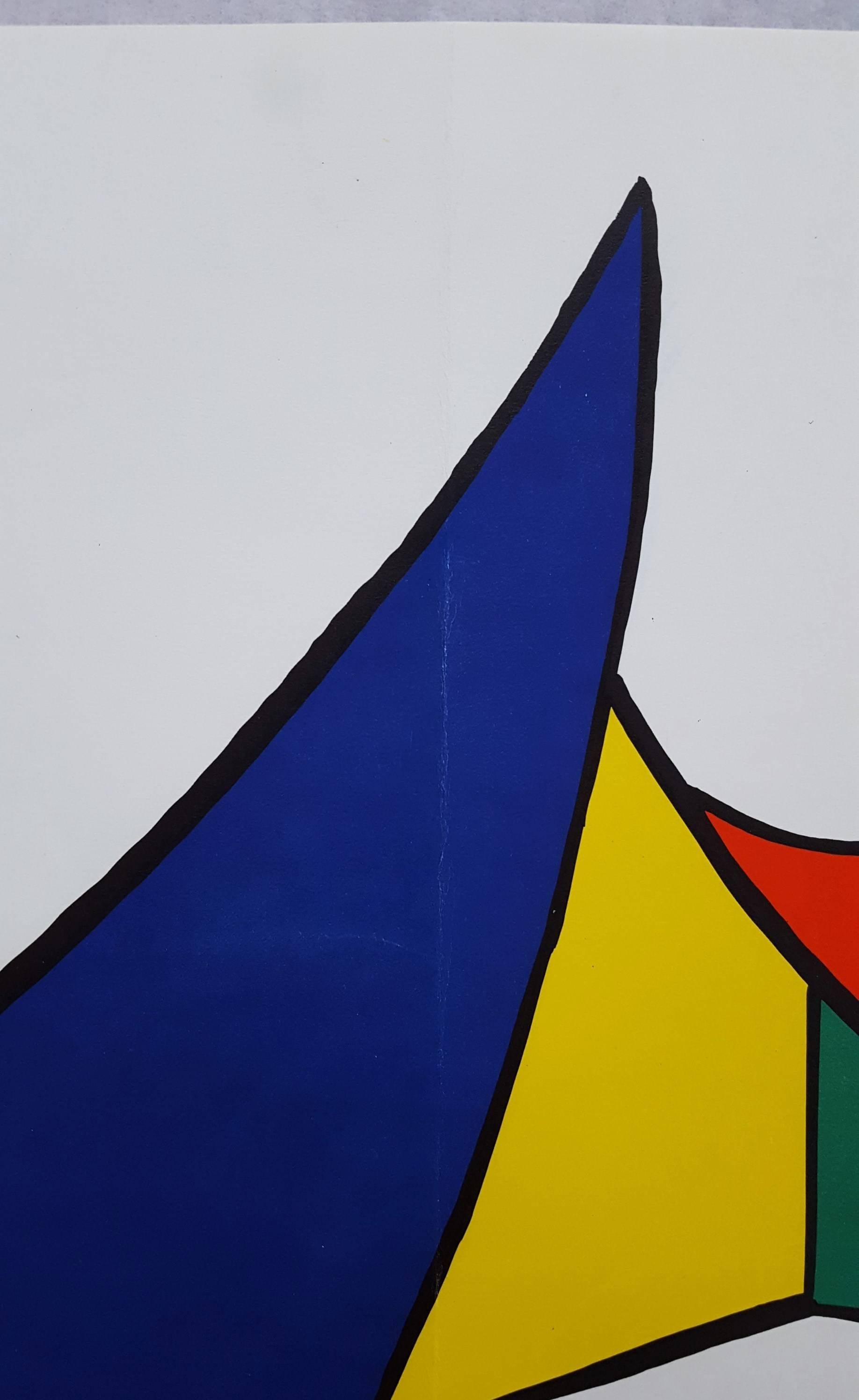 Derriere Le Miroir No. 141 (Stabiles) - Beige Abstract Print by Alexander Calder
