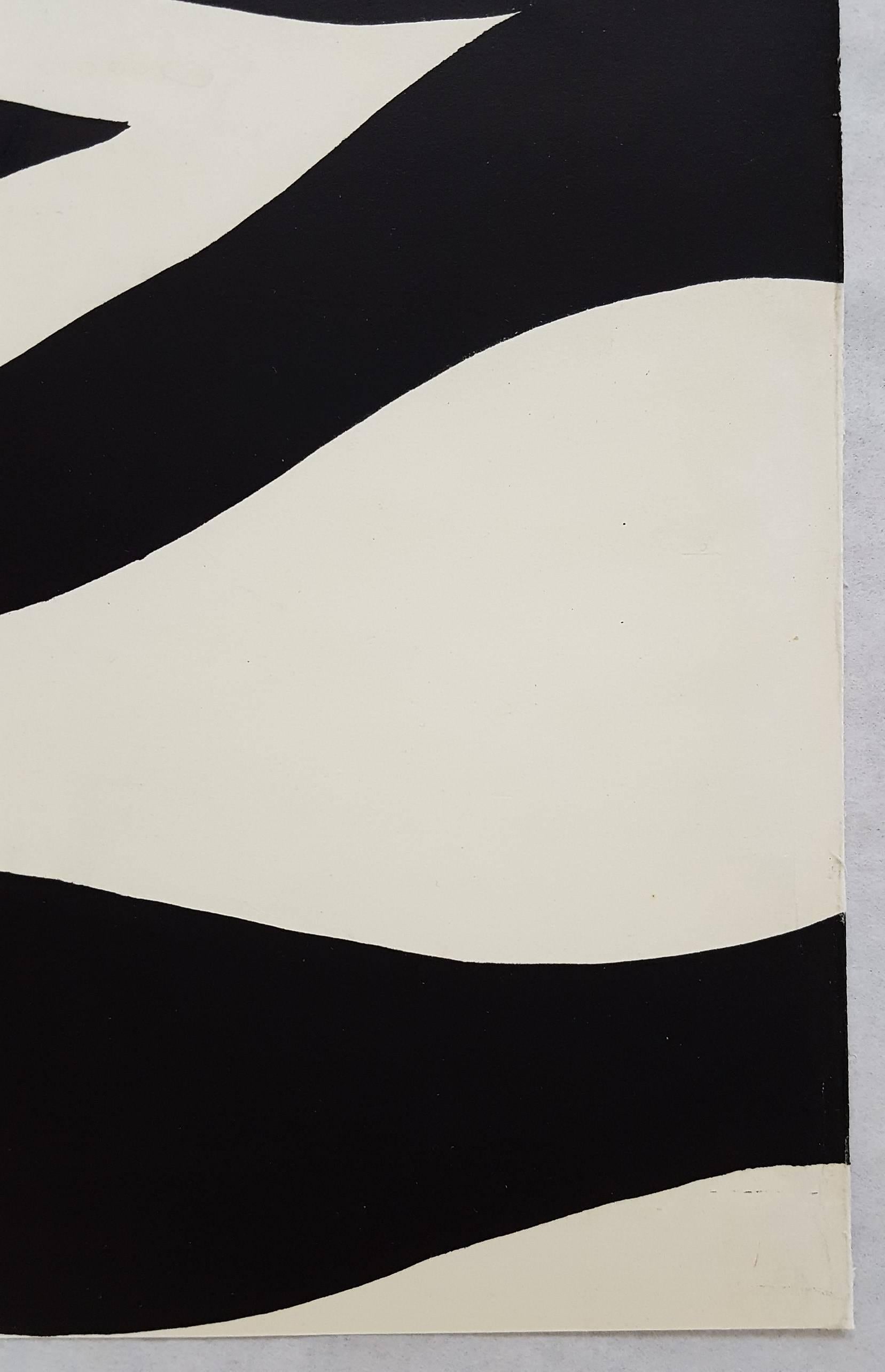 Derrière le Miroir No. 156 (back cover) - Black Abstract Print by Alexander Calder
