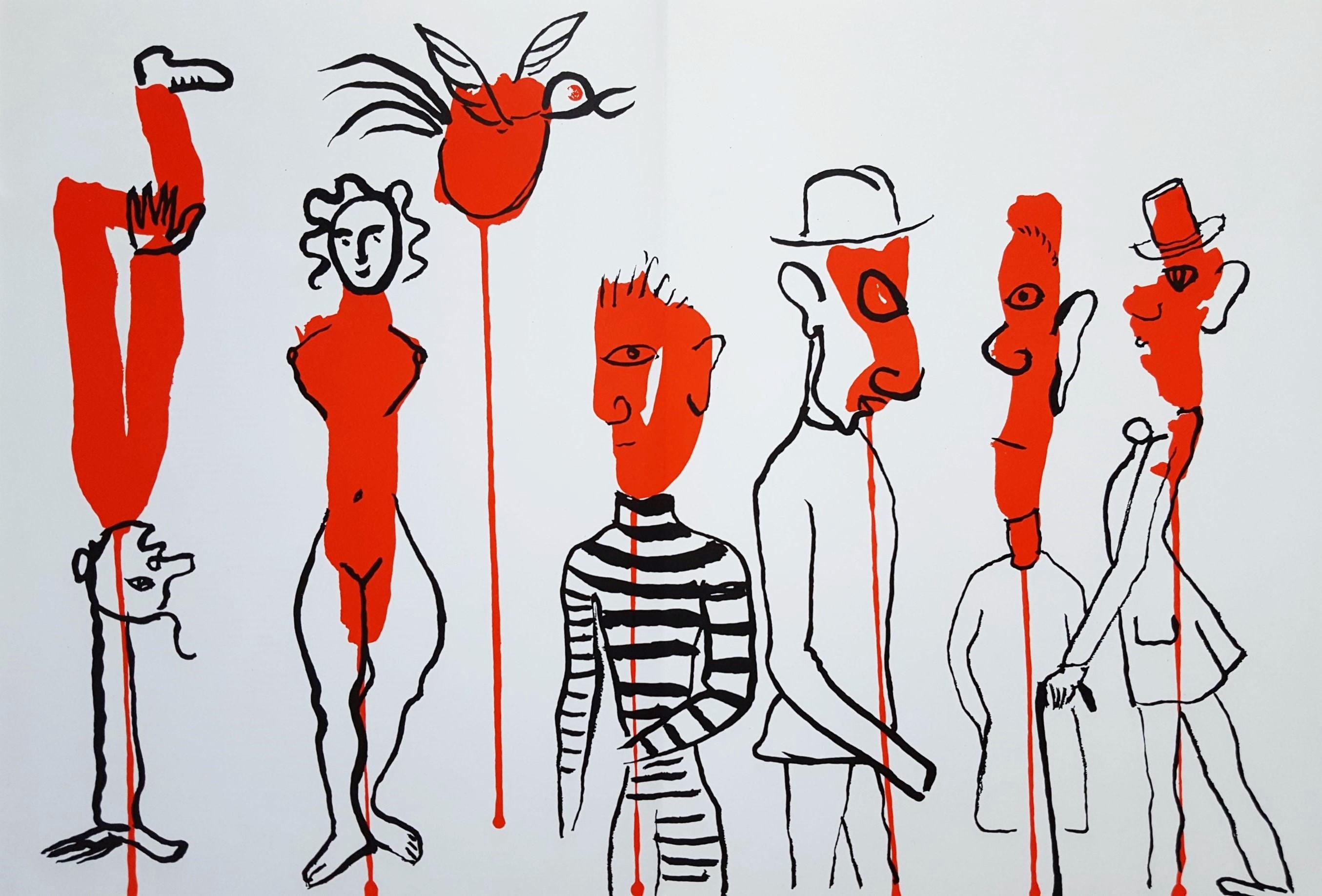 Alexander Calder Figurative Print - Derrière le Miroir No. 156 (Circus 3 - Les Gueules Degoulinantes)