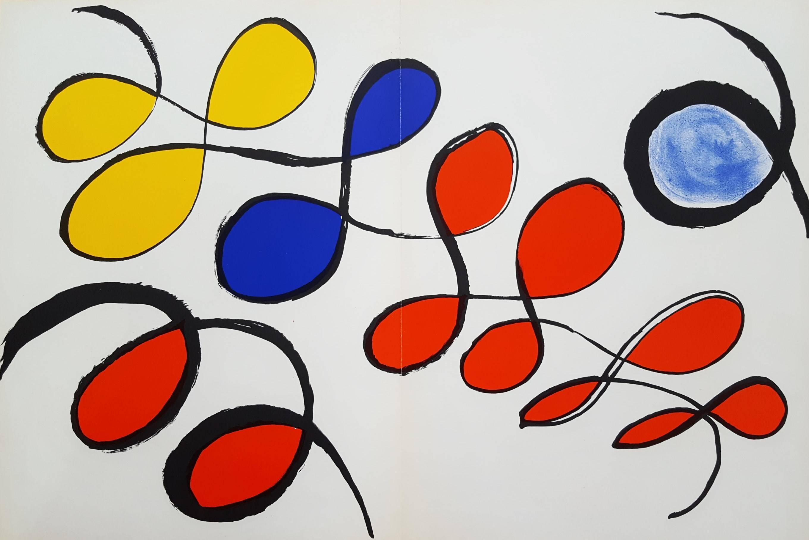 Alexander Calder Abstract Print - Derriere Le Miroir No. 190 (page 14, 15)