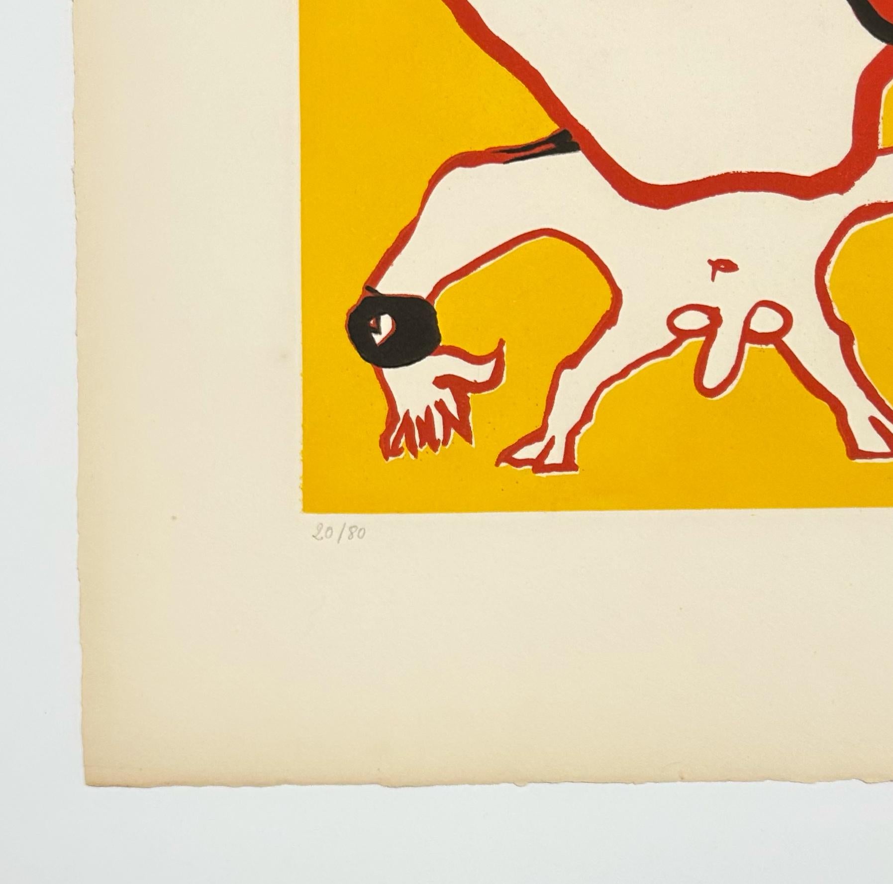 Devil - Orange Figurative Print by Alexander Calder