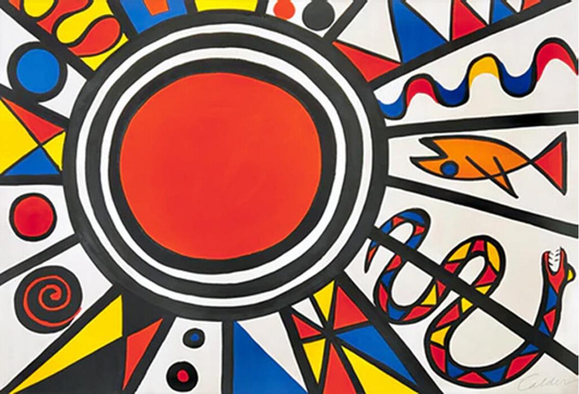 Estampe « Environnement et évolution », art moderne américain, années 1970, excellent état