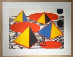 Vintage Fish and Pyramids, Original Lithograph Alexander Calder Hand-signed and Numbered