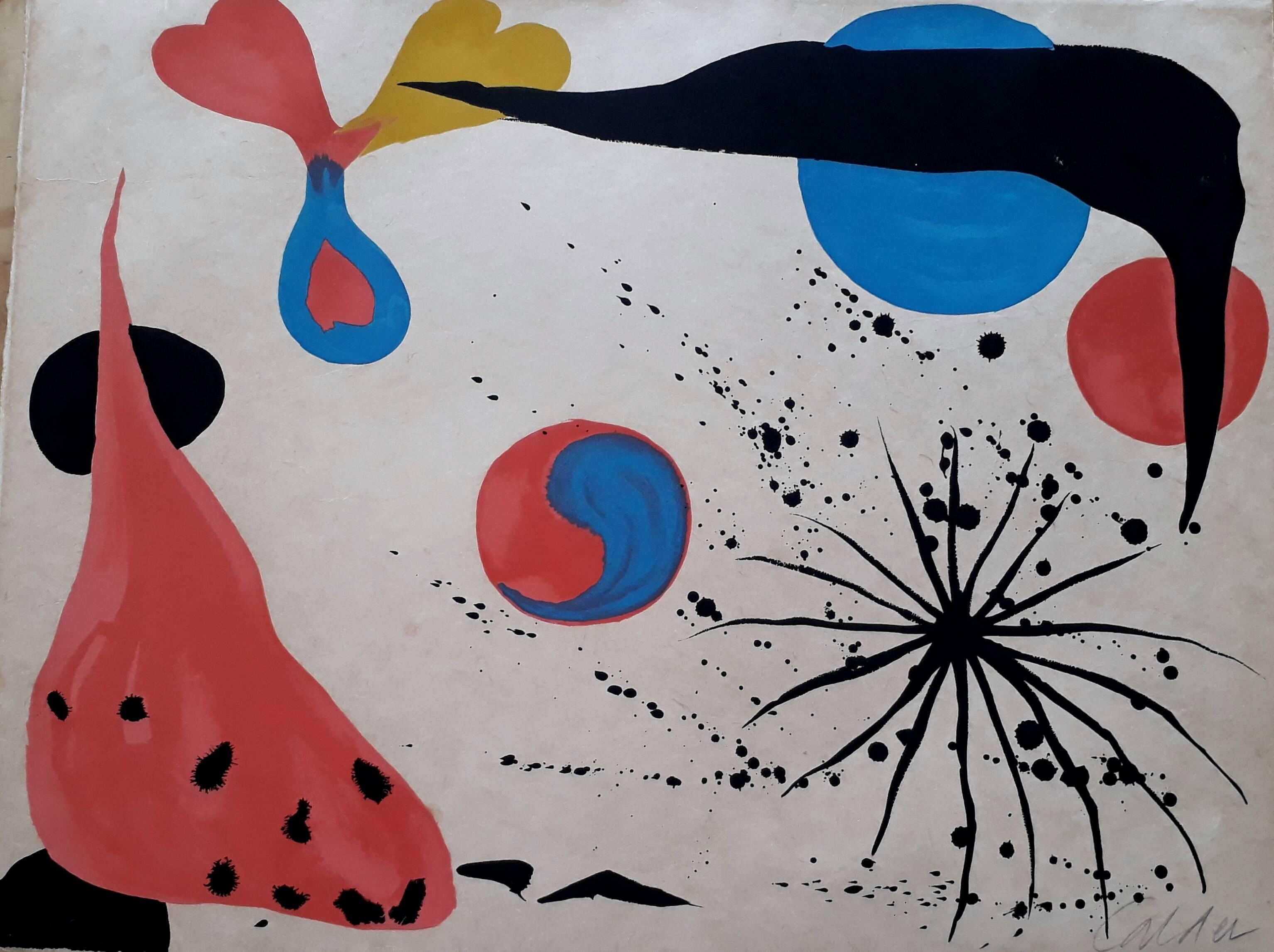Alexander Calder Abstract Print - Flies of the spider web
