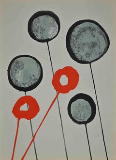 Flowers - Vintage Lithograph by Alexander Calder - 1971